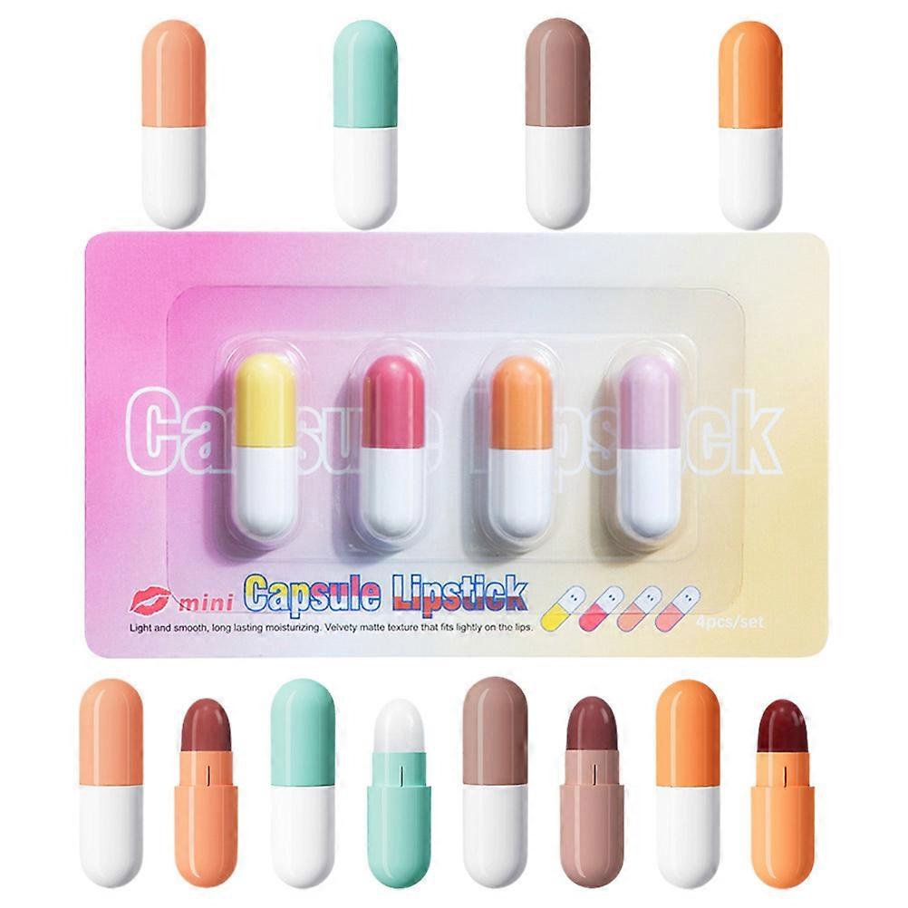 Matte Lipstick Set 4Sets Capsule Lipstick for Women Use