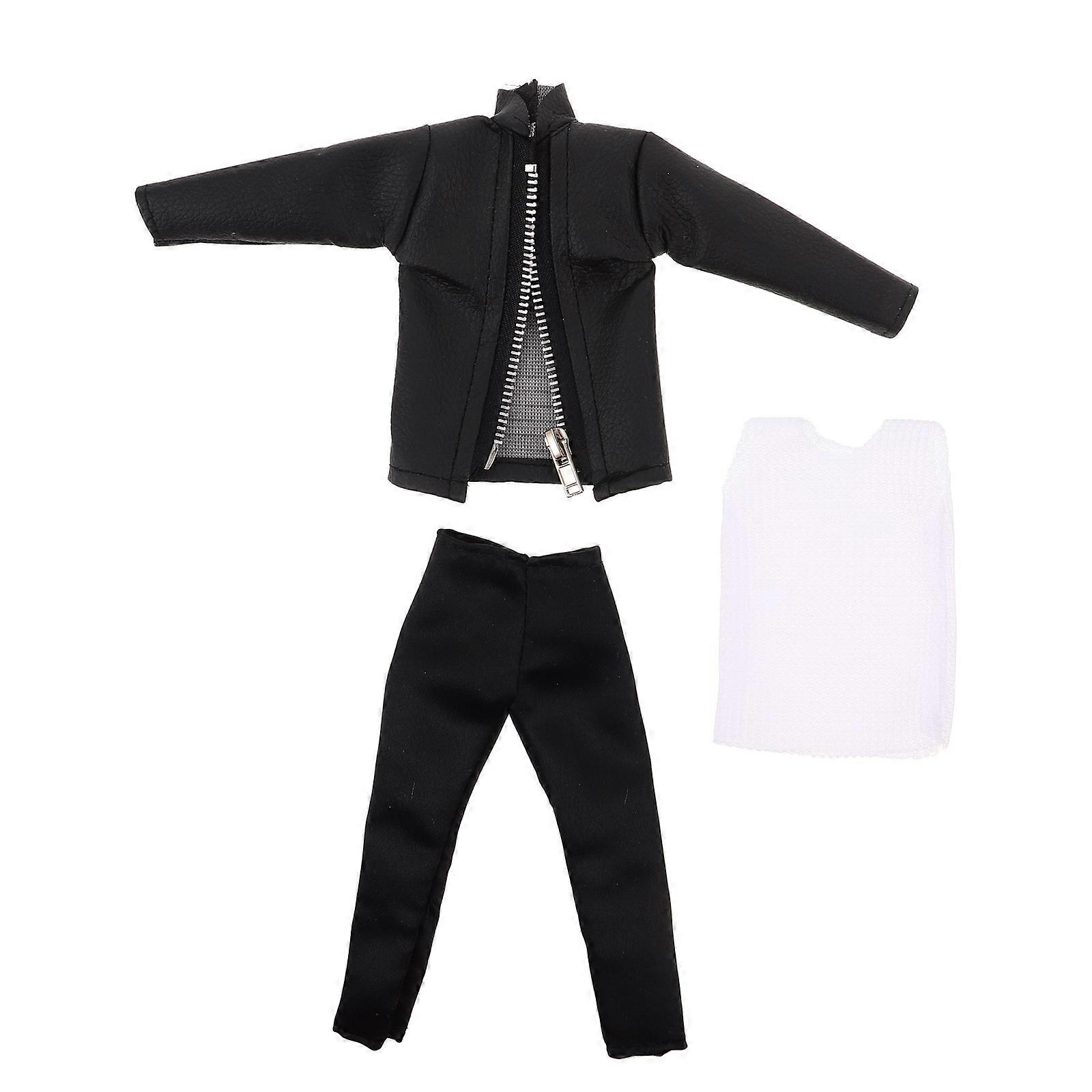Pojkdockkläder Set PU-jacka och byxor Outfit för modelek 1 set