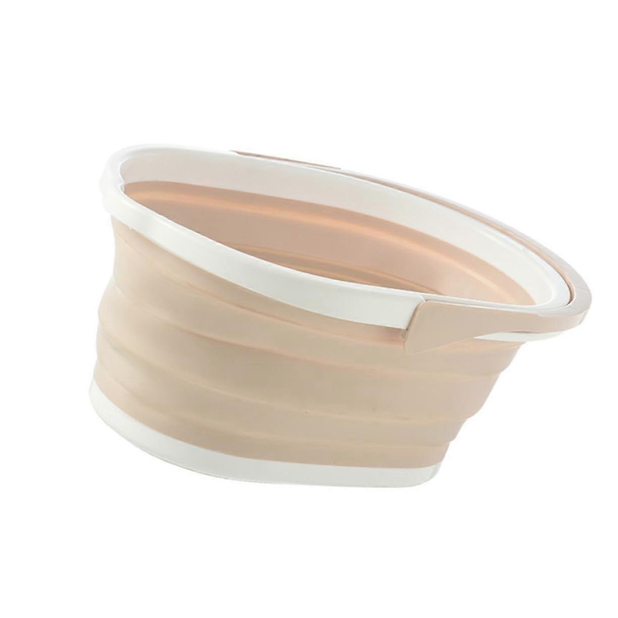 Foldable Plastic Mop Bucket Beige, Portable, SpaceSaving Water Container for Floor Mopping, Household Use
