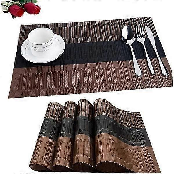 wipeable PVC placemats set of 6 non-slip and durable