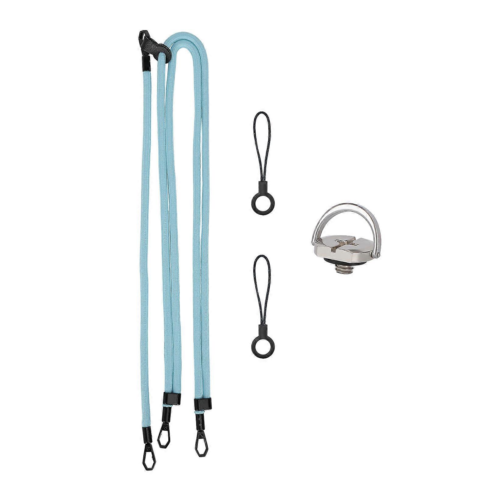 Lightweight Tripod Compatible Camera Harness Strap 3 Point Fastening System Metal Hardware Adjustable Shoulder Strap  blue