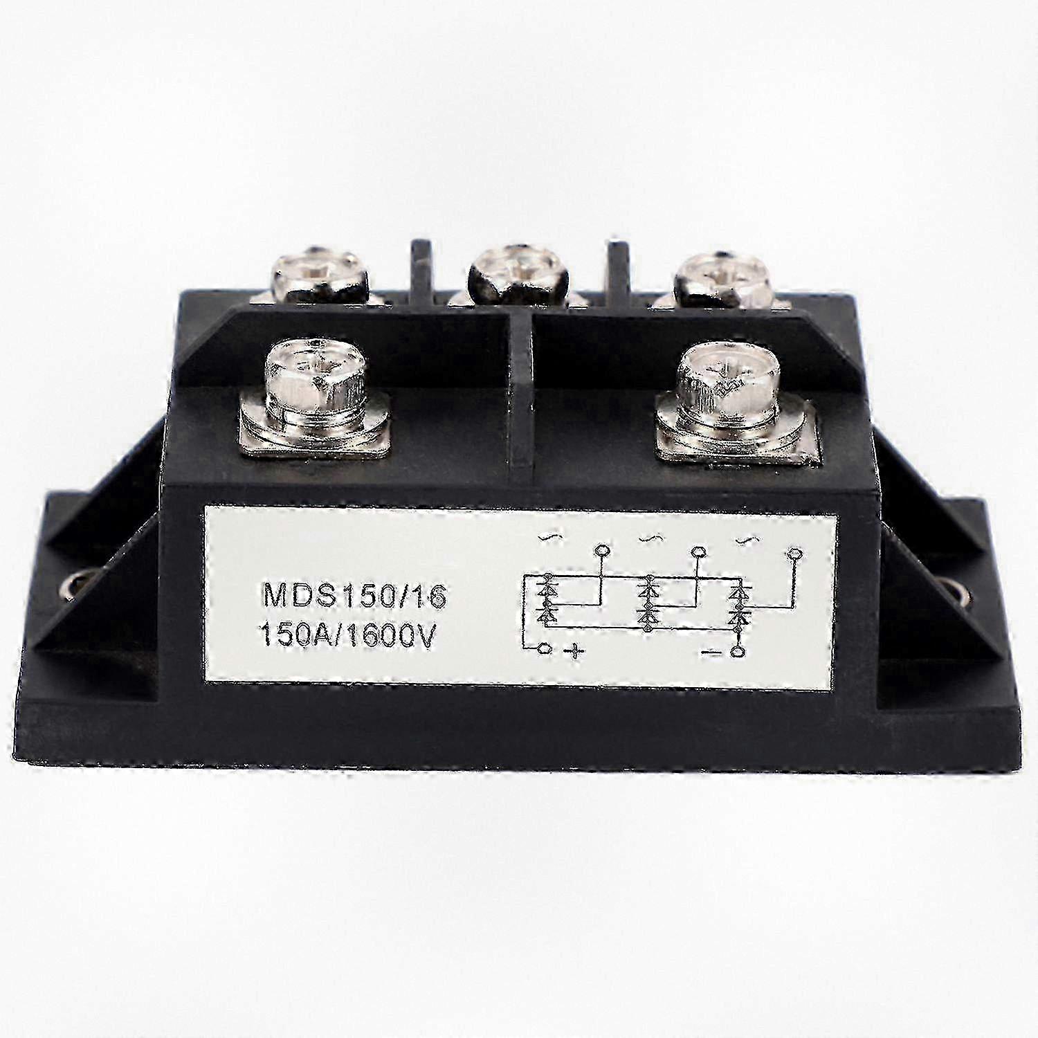 3-Phase Diode Bridge Rectifier with 150A Capacity, 1600V, Copper Components and 150 Celsius Tolerance in Metal Case, Measures 80x40x33mm