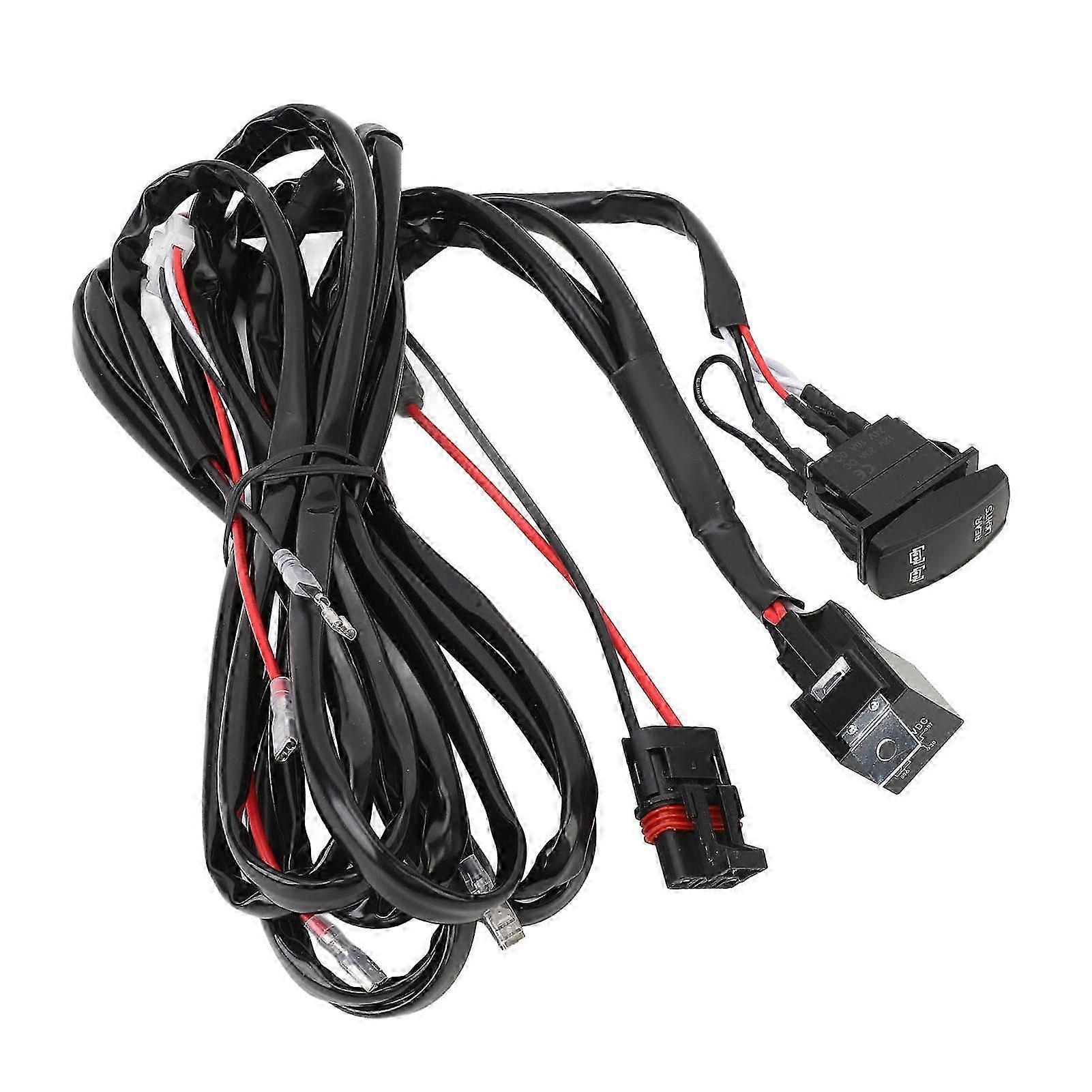 DC12V 180W UTV κιτ καλωδίωσης πίσω φωτός - 16AWG 2 Lead με ρελέ &; ασφάλεια για Pulse Bus Bar