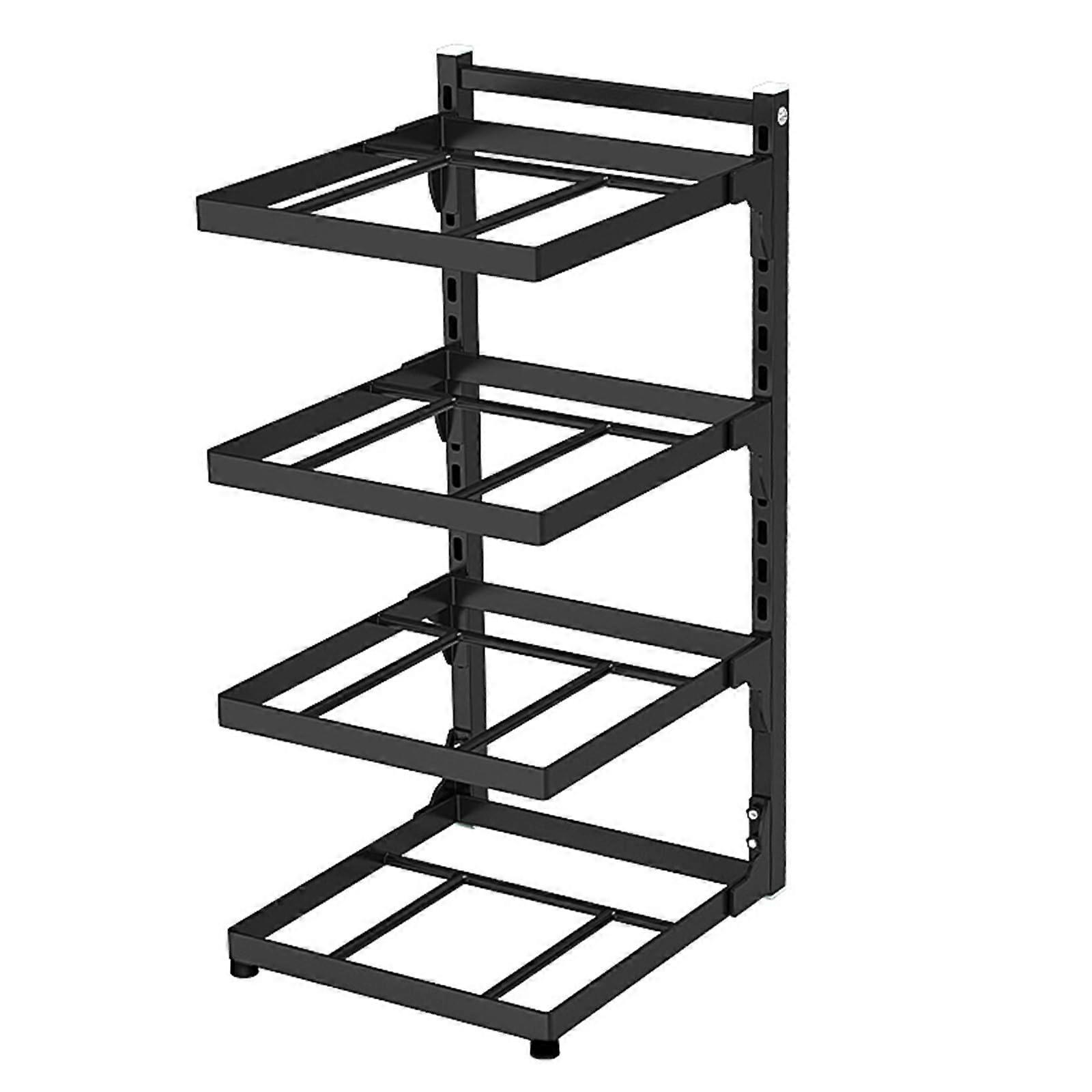 Expandable UnderSink Storage Rack Carbon Steel, Adjustable SpaceSaving Shelving For Home And Bathroom, 4Shelf