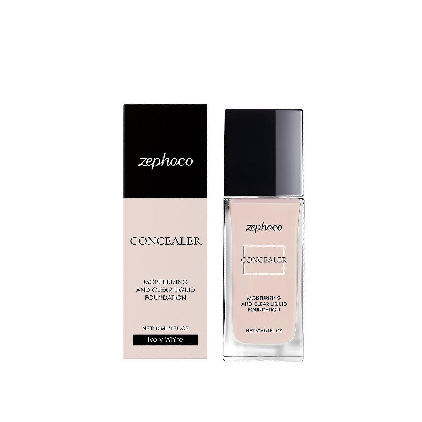 Zephoco Ivory White Soft Moisturizing Concealing Foundation Light Moisturizing Matte Clear Oily Leather Dry Leather Is Suitable