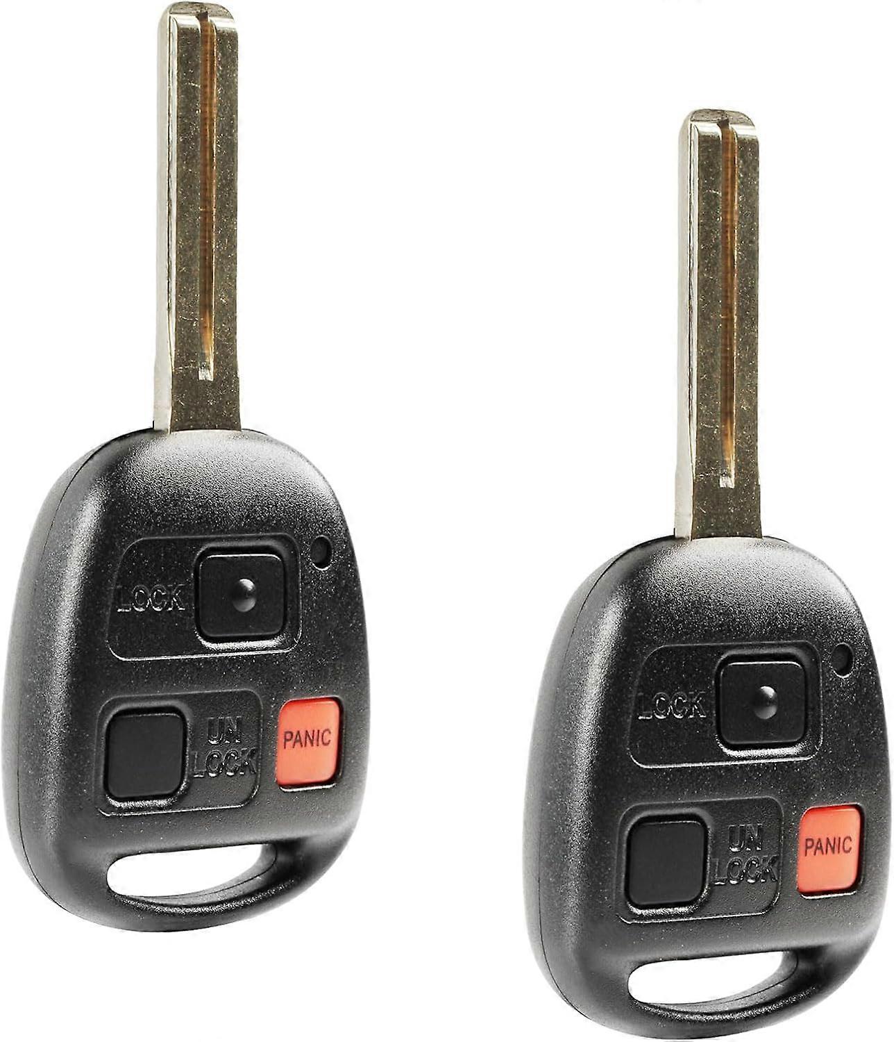 Black Plastic Key Fob Keyless Entry Remote for Toyota GX470, LX470 SUV (2003-2009), Set of 2