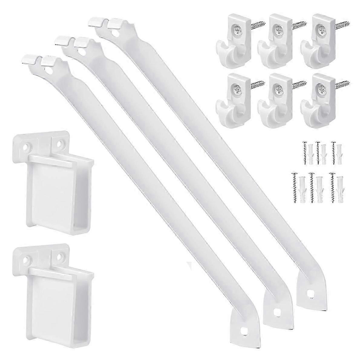 12 Inch Wire Shelf Brackets Set, Includes 6 Wire Shelf Clips and 2 End Brackets,Suitability suitable for War