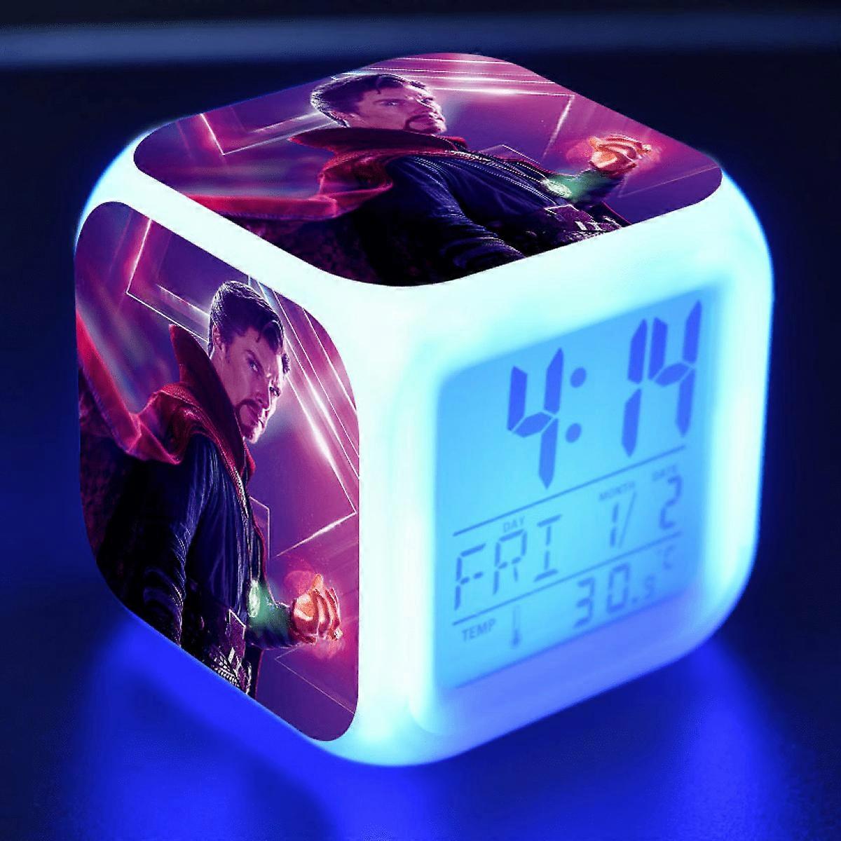 LED Alarm Clock with Avengers Infinity War Pattern, Glowing Digital Desk Clock, Compatible with HTNL#205, Gift for Kids & Adults