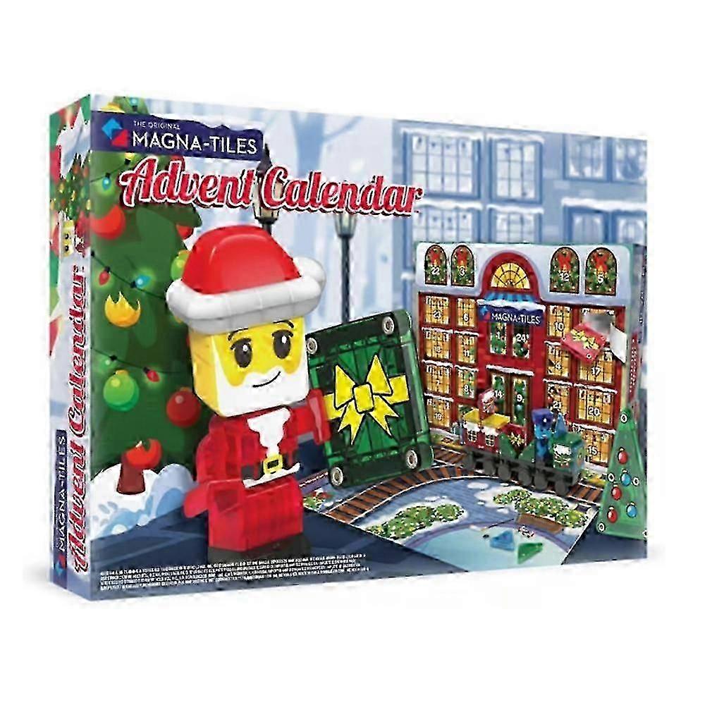 Quality Magna-Tiles 24-Day Christmas Advent Calendar Building Set with Santa and Train