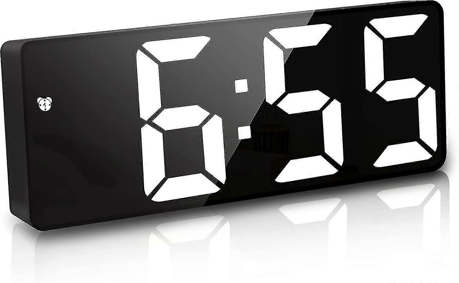 large digital display alarm clock with temperature date time for bedside