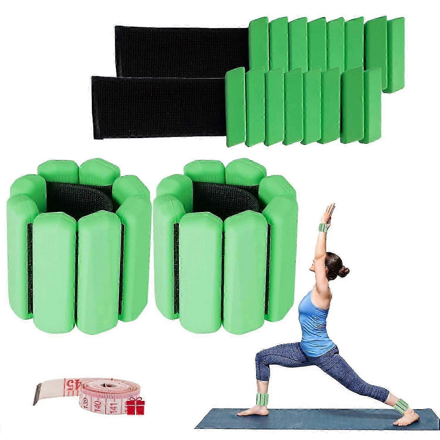 Set of 2 neoprene ankle weight cuffs for fitness training and strength exercises