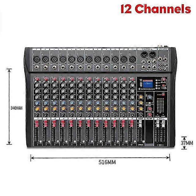 Channels Professional Studio o Mixer with Bluetooth, USB, 48v Phantom Powers and Monitor Amplifier