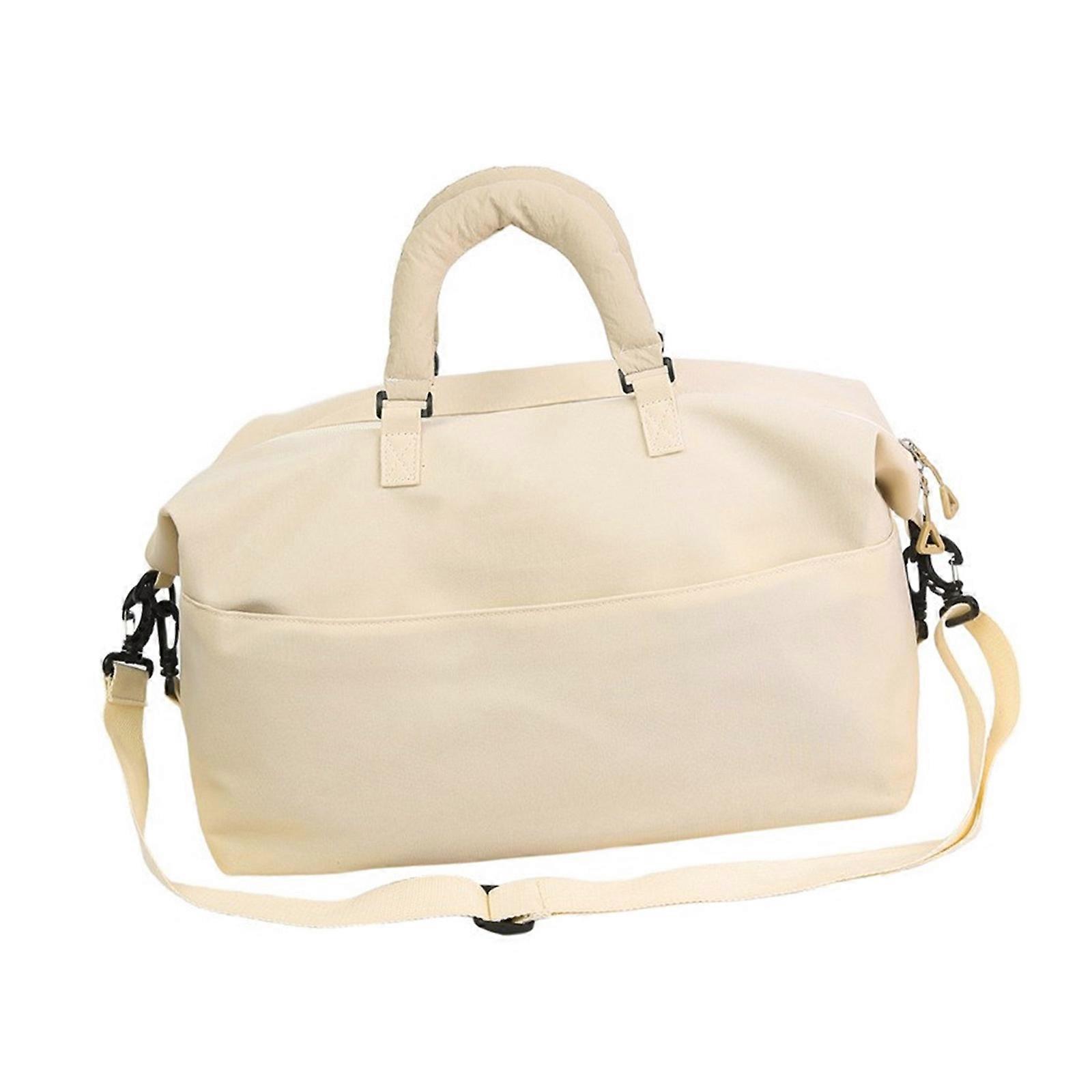 Lightweight Carryall Bag with Organizational Pockets Tear Resistant Fabric Perfect for Daily Use Gym Essential  White