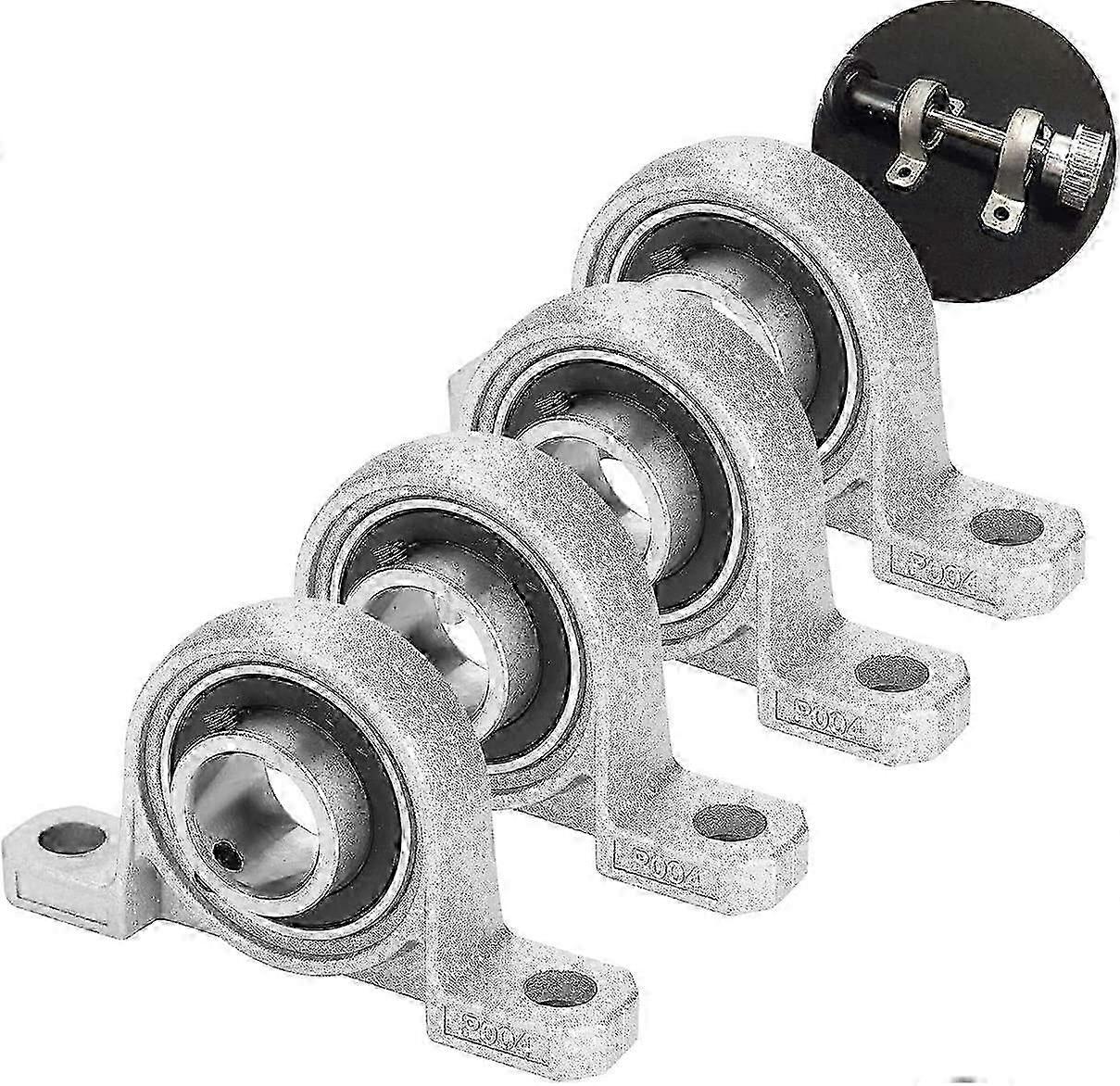 Pacote com 4 Rolamentos de Bloco de Descanso, Rolamentos de Esferas Montados com Suporte Automático de 20mm, Rolamentos de Furo de Flange com Recurso de Ajuste Automático