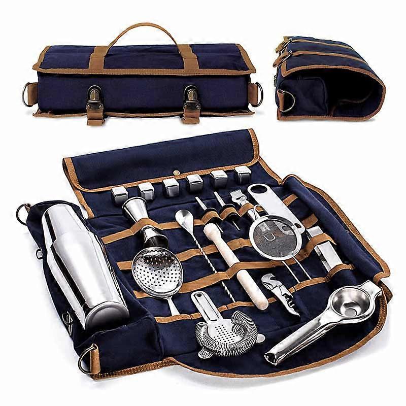 Bartender Bag Travel Bartender Kit Bag, Portable Bartender Roll Bag