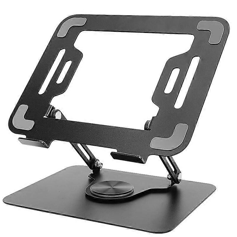 Adjustable Laptop Stand with 360° Rotating Base Foldable Carbon Steel Desk Riser for 1017.3 Inch Notebooks Black