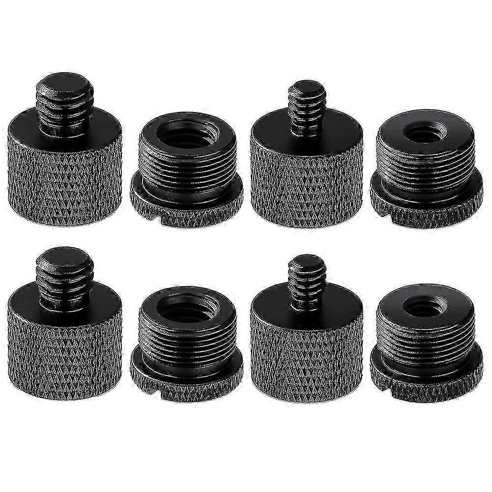 Dual-Size Mic Stand Screw Adapter Set - 8pcs 5/8" and 3/8" Male/Female Thread Converters