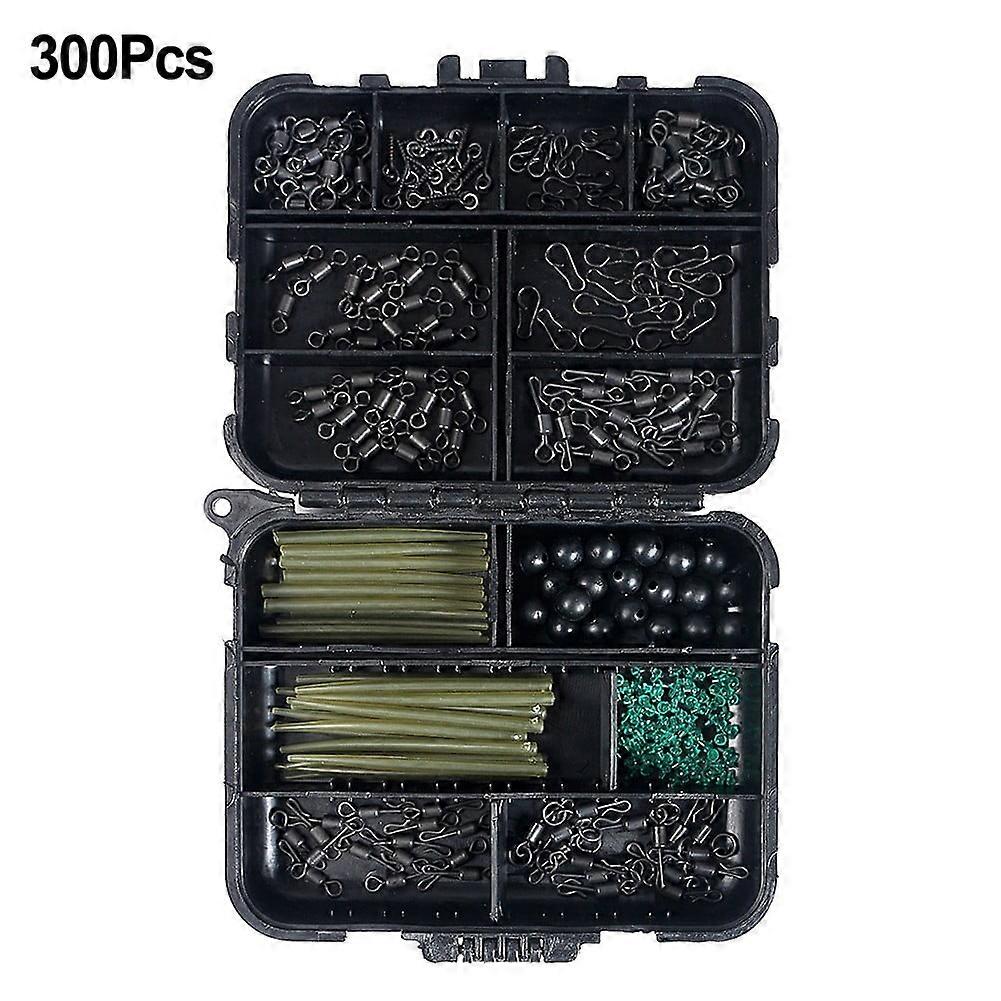 300pcs Carp Fishing Tackle Weights Clip Hooks Swivels Terminal Rigs Hooks Snaps Zeraneb