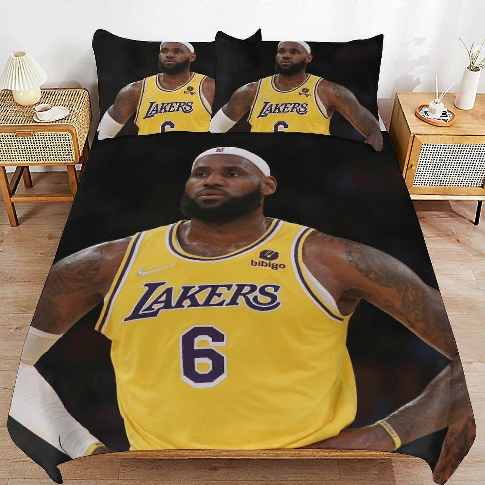 w140 Lebron James In Los Angeles Lakers Uniform Daily Routine Sleep Ready Fabric Soft Layer Long Lasting Thread Duvet Cover Sets Essentials n140