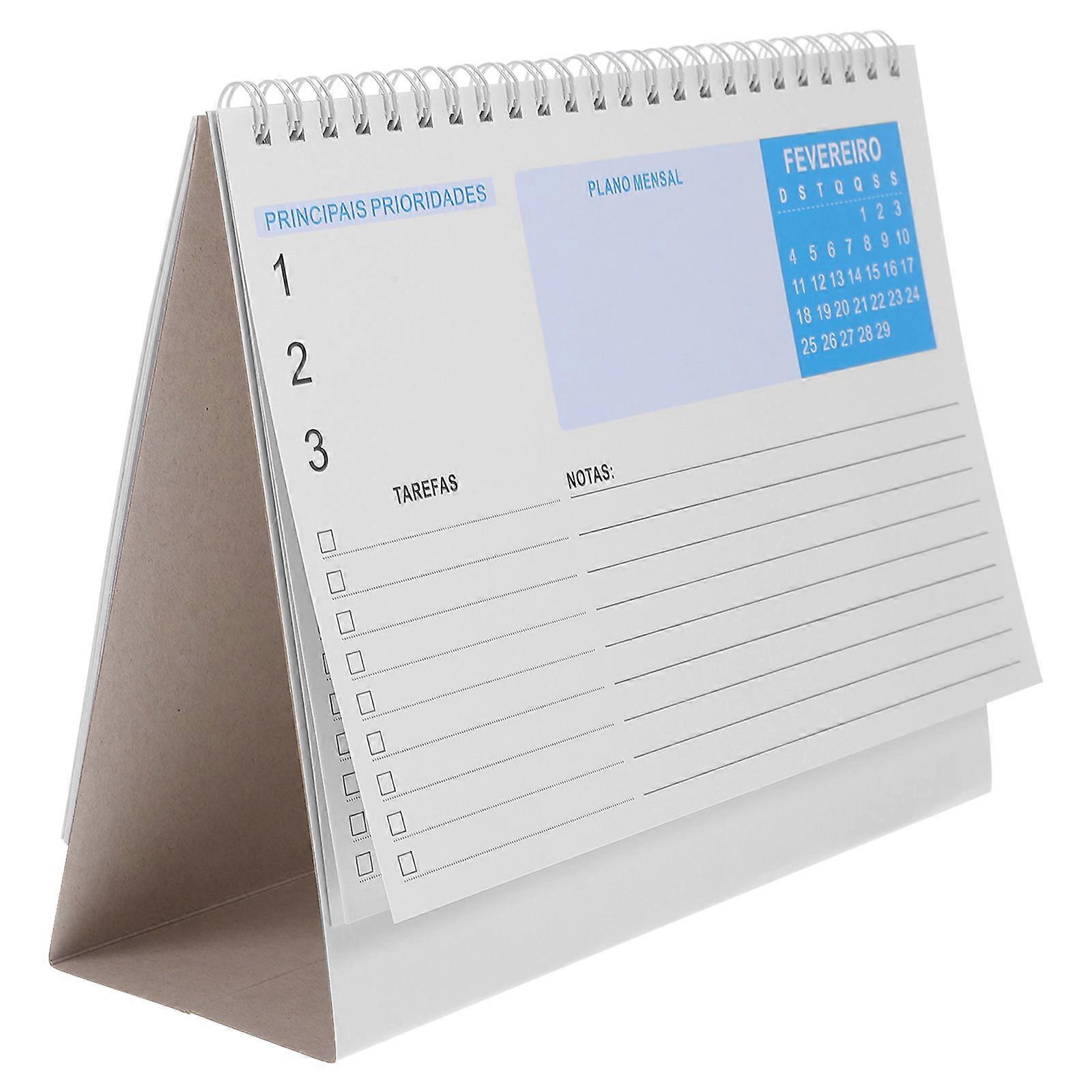 1 Book of Free Standing Calendar 2024 Desktop Calendar Desktop Calendar Desk Calendar for Brazil