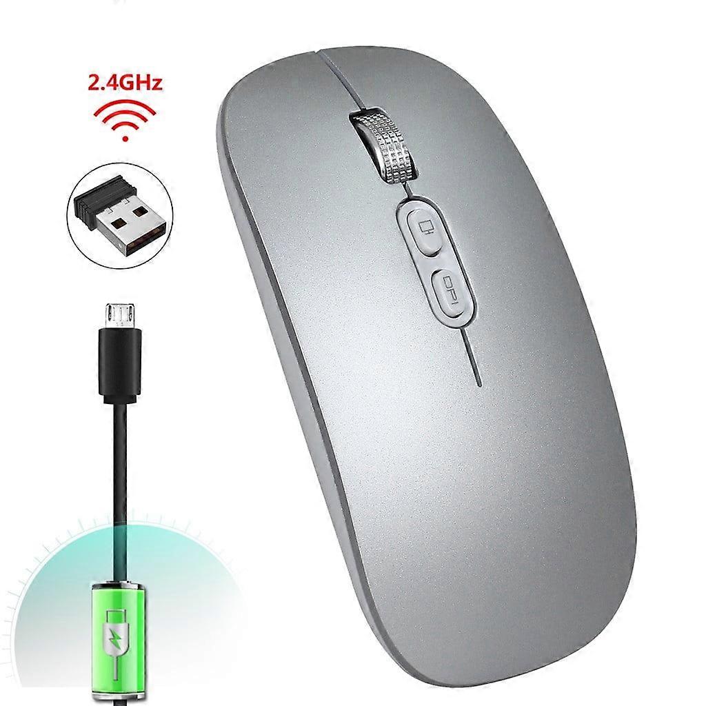 Rechargeable 2.4G Wireless Mouse Metal Noiseless Silent Mouse, Mouse