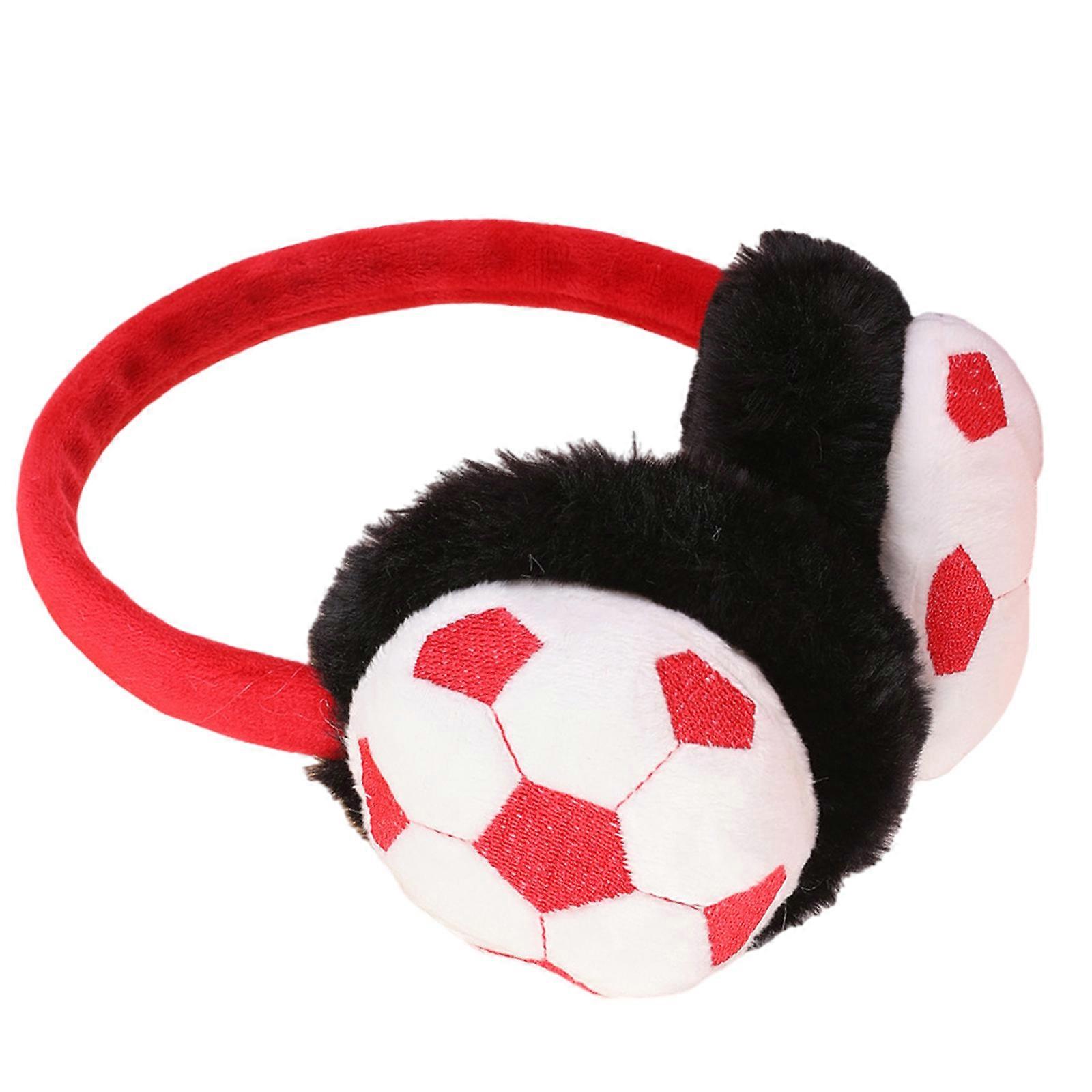 Soft Fleece Football Ear Warmers Comfortable Adjustable Earmuffs Windproof for Running and Skiing Enthusiasts  White