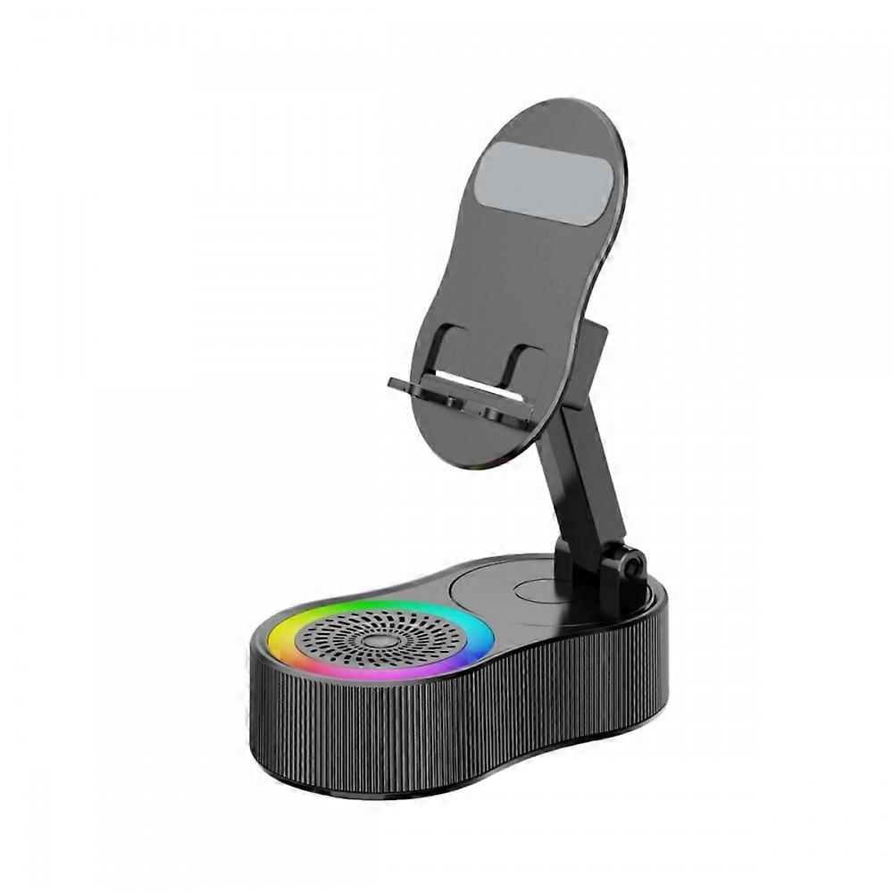 Lifting and Rotating Three-in-One Mobile Phone Holder Bluetooth Speaker Mobile Phone Holder with Bluetooth Speaker black