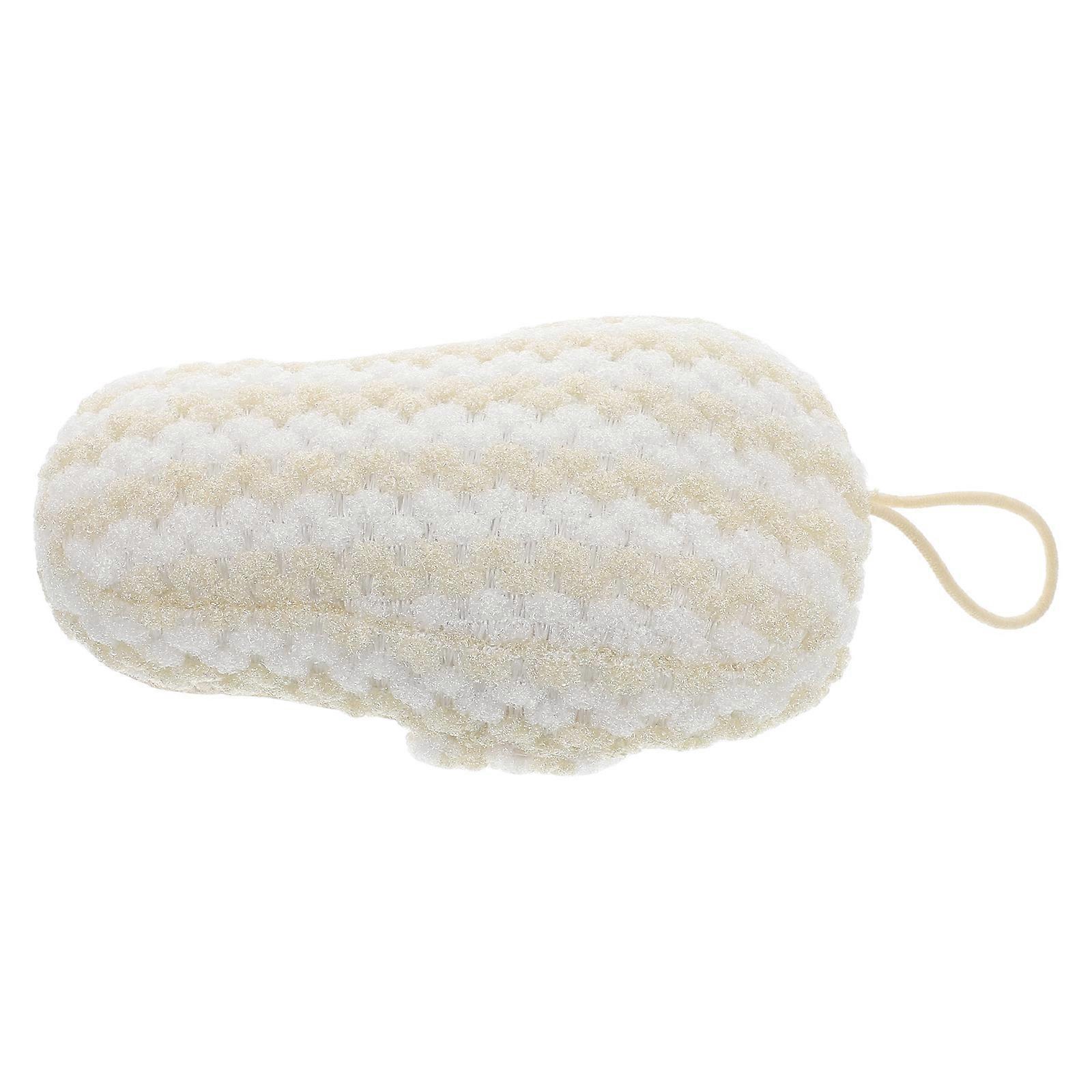 Shower Bath Sponge Body Scrubber Slipper Shape for Cleaning Beige