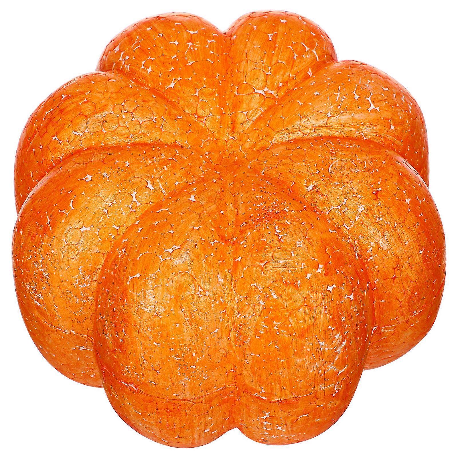 Artificial Pumpkin Diy Craft Carvable Paintable White Round Simulation Model For Fall Harvest Decoration 1Pack