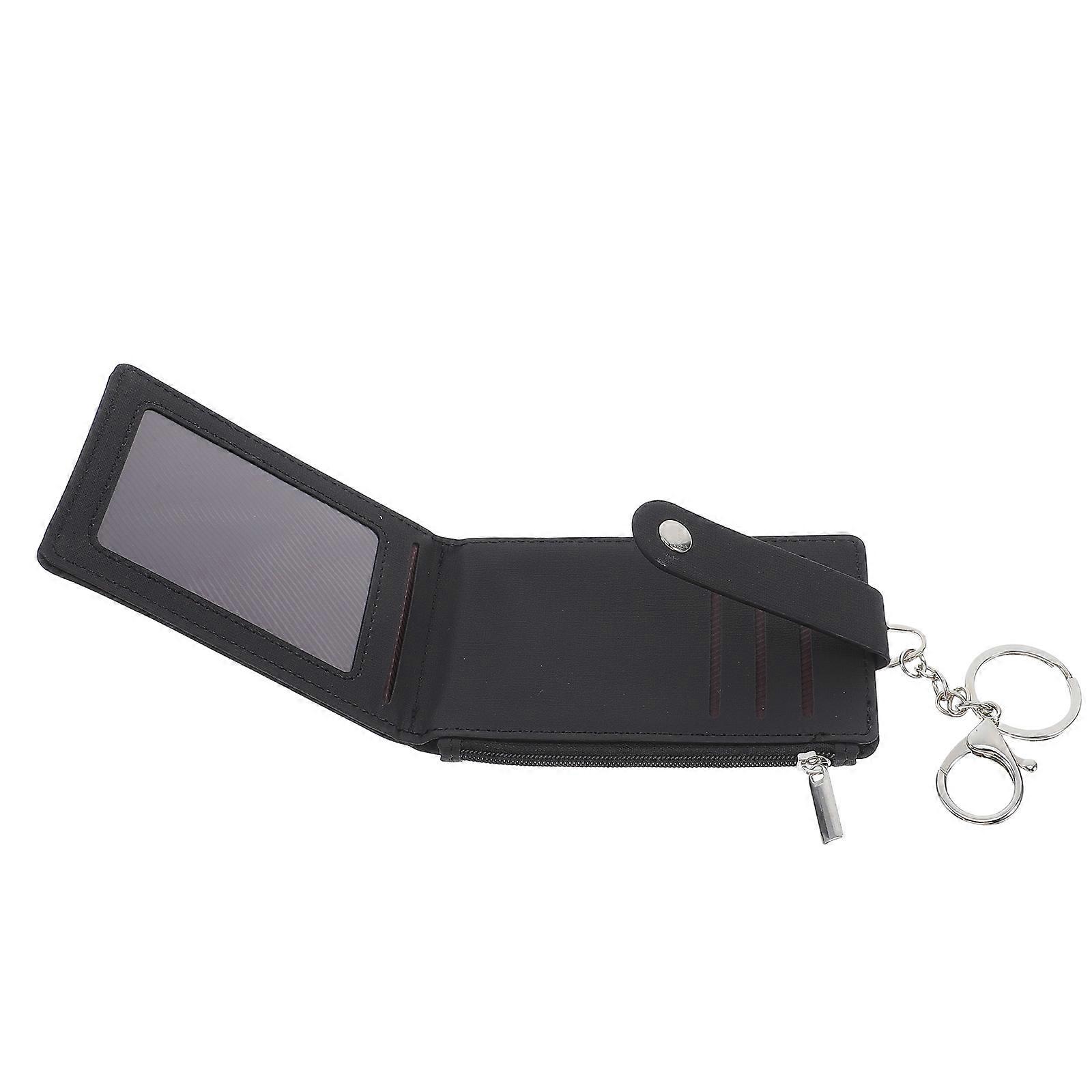 Business Card Holder PU Keychain Wallet For Work IDs Bus Passes Daily Use Waterproof Protection 1Set