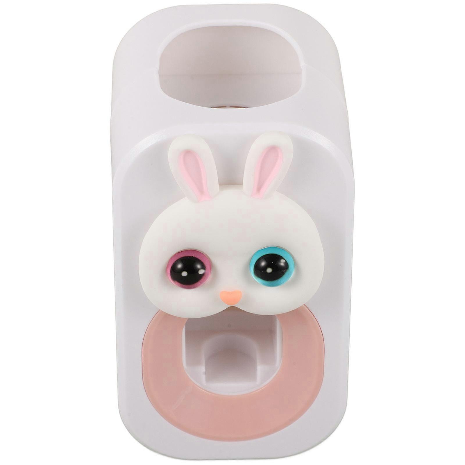 Cartoon Toothpaste Dispenser Bunny Wall Mounted Toothpaste Squeezer Bathroom Toothbrush Holder Convenient 1 Set Toothpaste Dispenser