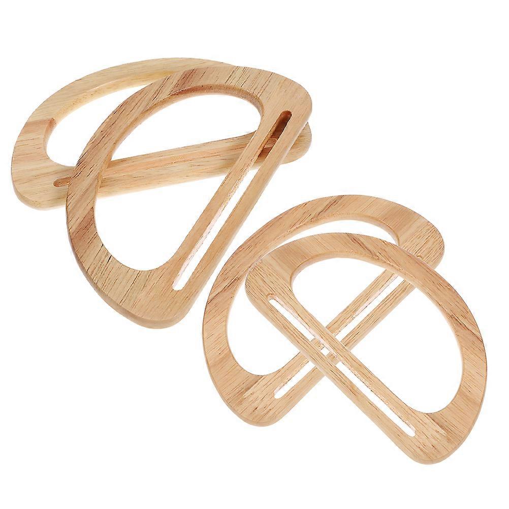 Wood Tote Handle for Purse Making Replacement D Shape 4Pcs Beige Collection