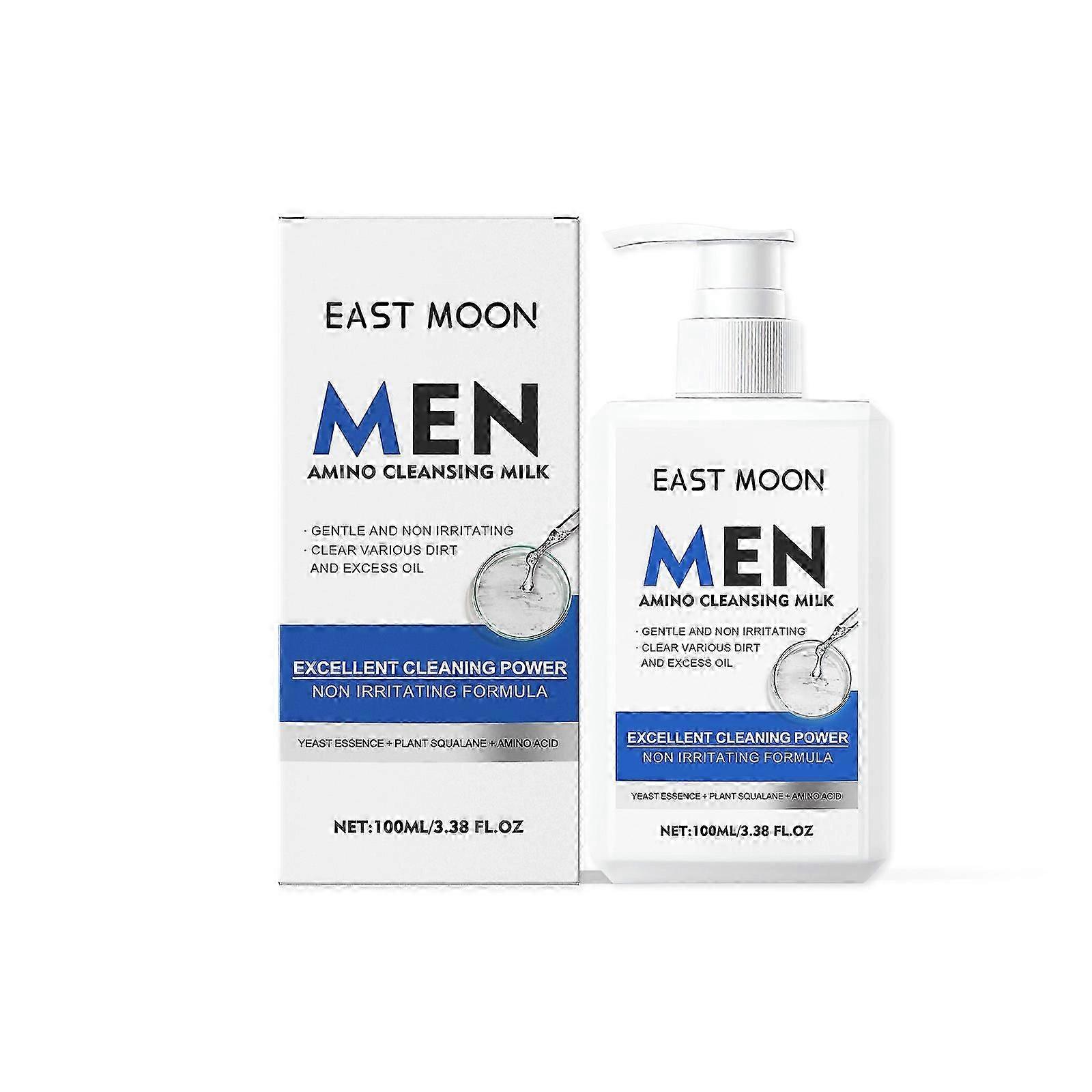 Men's Gentle Facial Cleanser with Yeast Extract  Squalane  Deep Hydrating  Refreshing 100ml