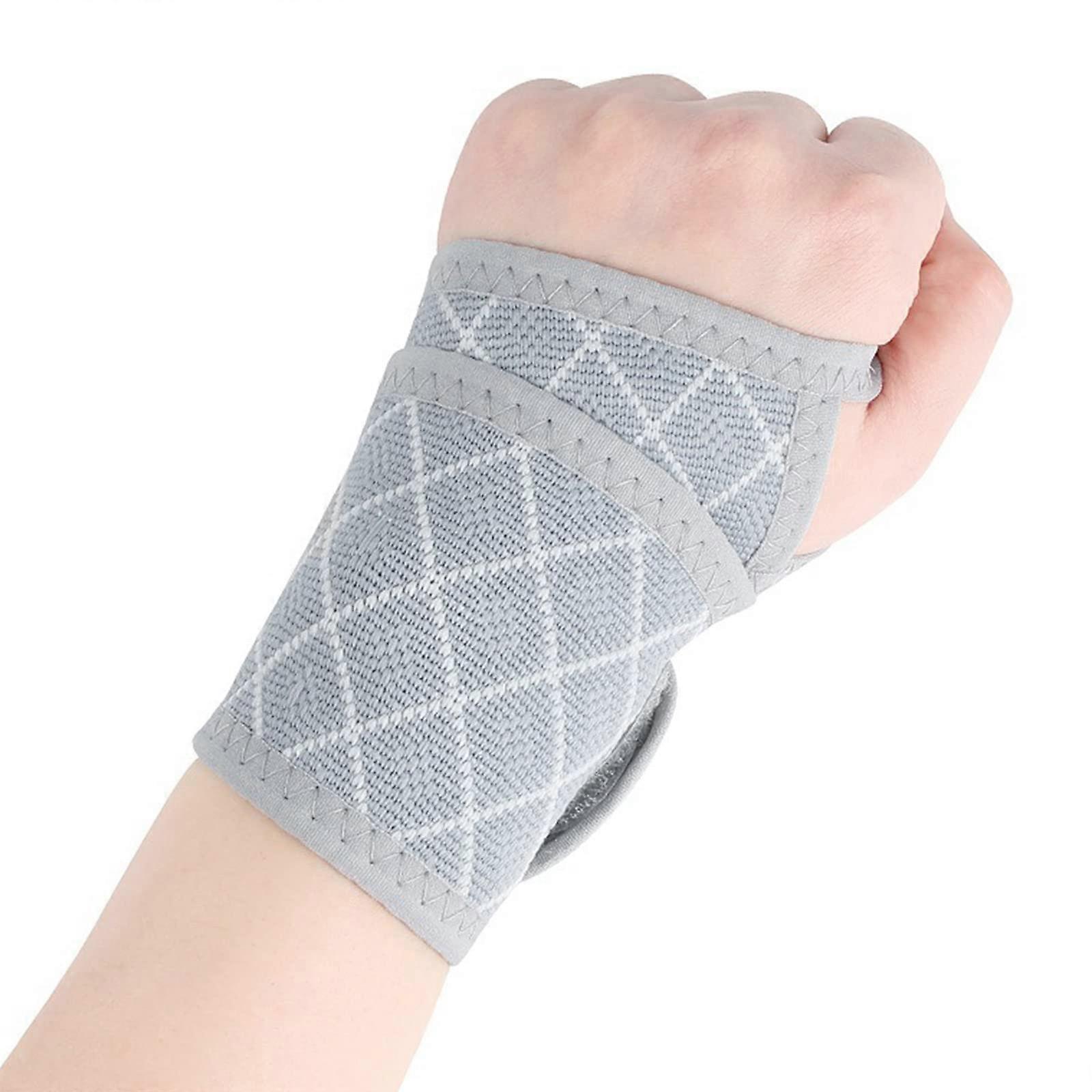 Wrist Support Brace with Breathable Fabric and Adjustable Fit for Sports or Carpal Tunnel Relief Grey