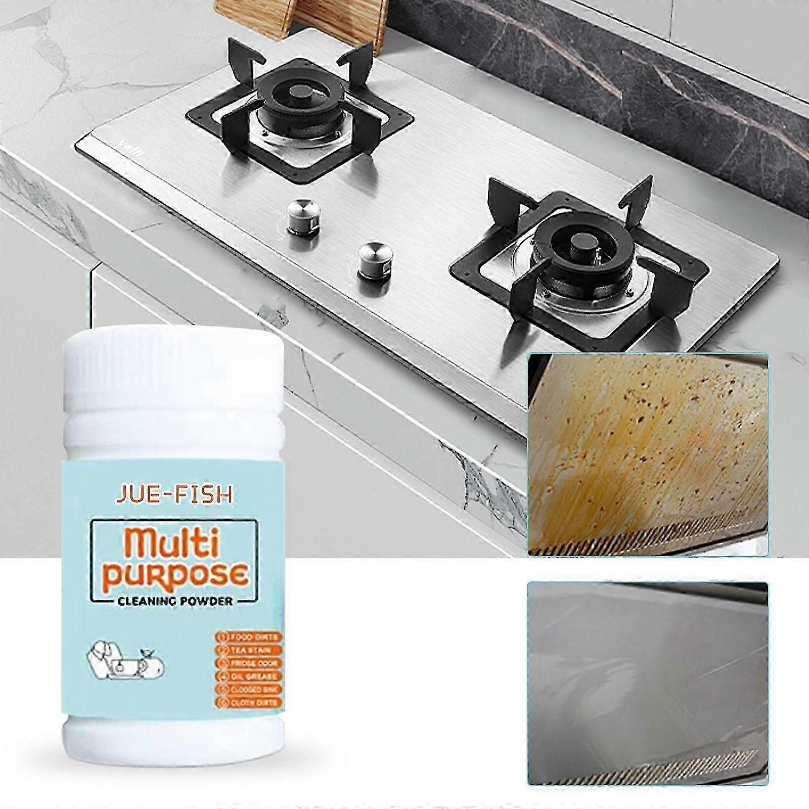Multi-Purpose Kitchen Cleaning Powder - Powerful Oil & Rust Remover, Safe & Easy to Use, 50g for Grease, Stains, Dust & Fingerprints on Cookware, Coun