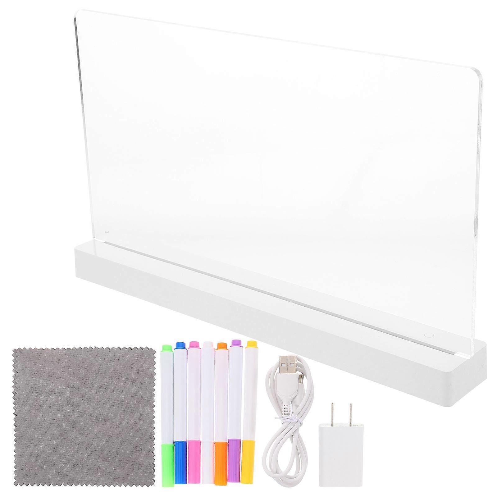 Illuminated Erasable Note Board For Nighttime Venues Lightweight Design With Usb Charging 1 Set