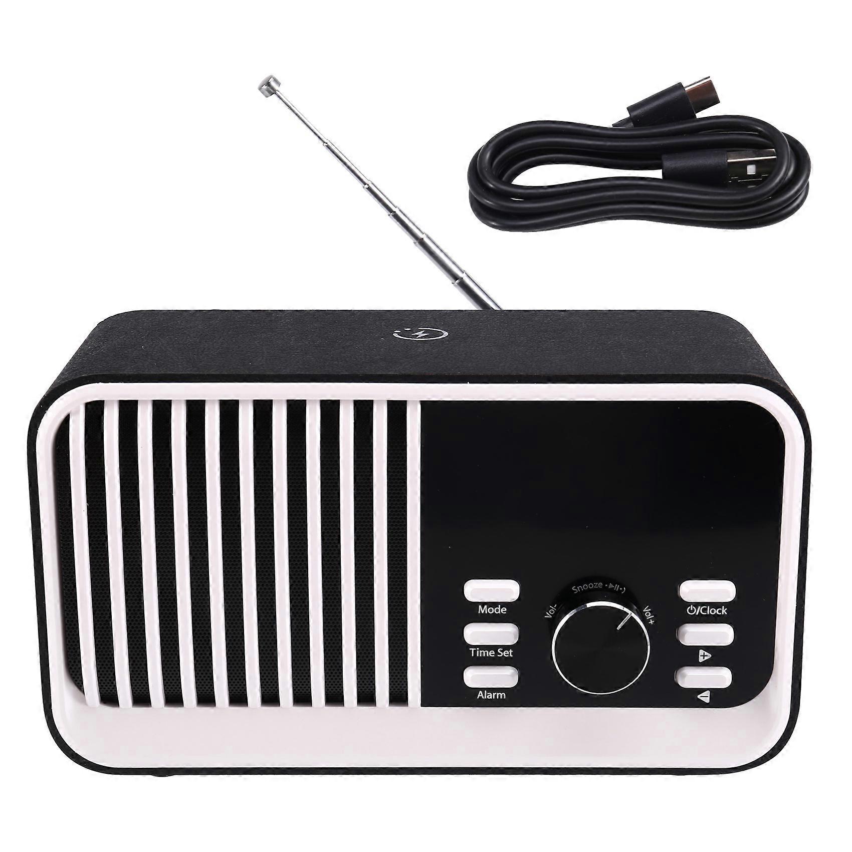 Multifunctional Bluetooth Speaker with Radio, Wireless Charging, TF Card, Clock, Outdoor Speaker