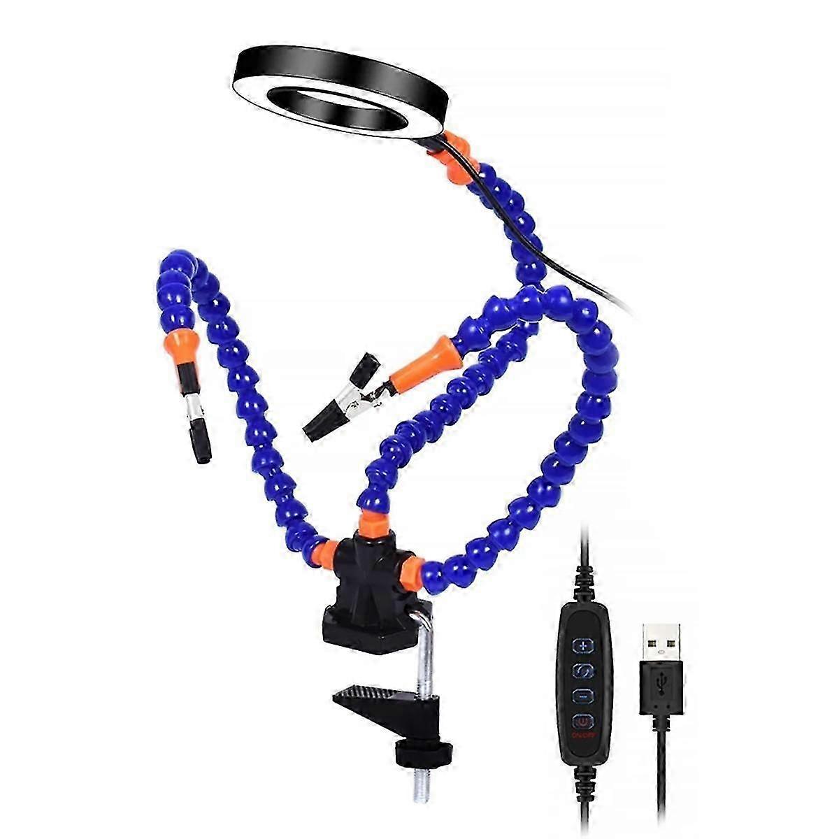 Helping Hands Soldering Tool with 3X LED Magnifier PCB Holder Clamp Base-JJ