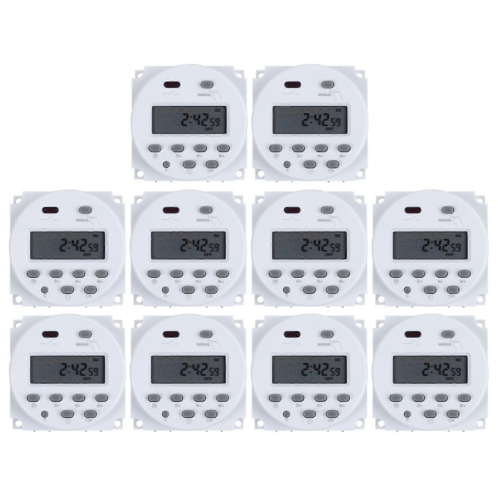 10X DC 12V Digital LCD Power Programmable Timer Time Switch Relay 16A Amps
