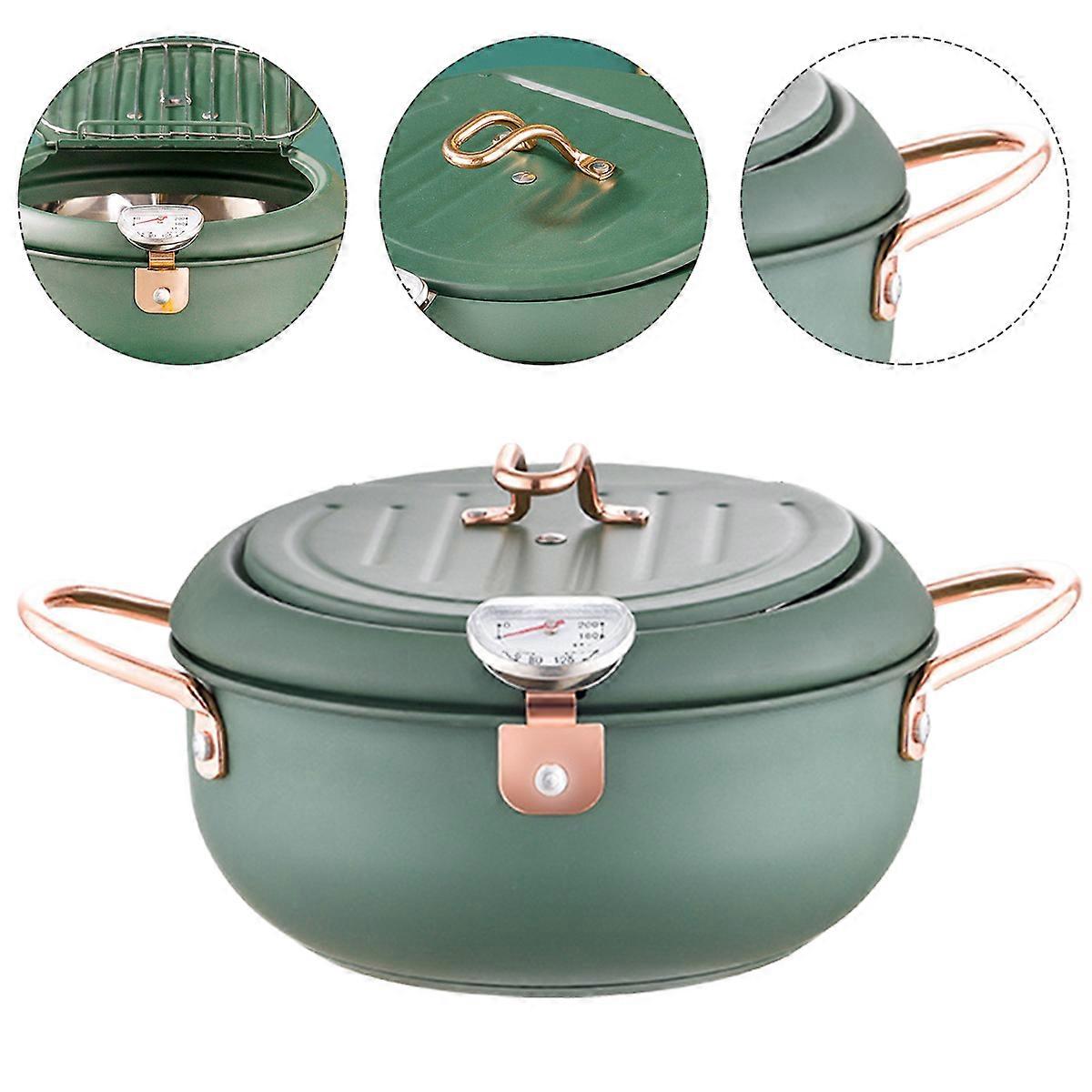 Stainless Steel Frying Pot for Deep Frying 2Pcs Tool