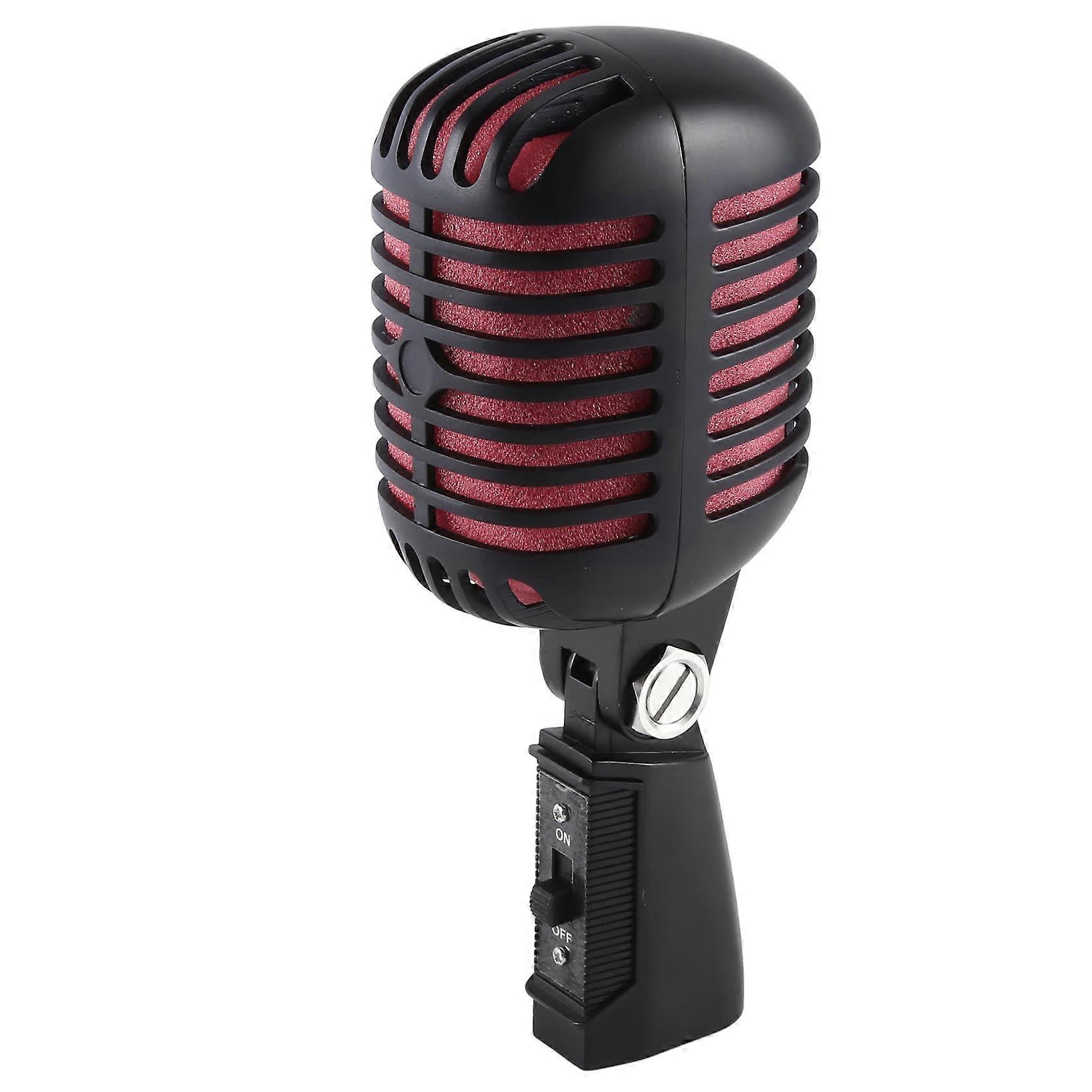 Retro Dynamic Vocal Microphone with Noise Reduction and BuiltIn Pop Filter for Live Performance