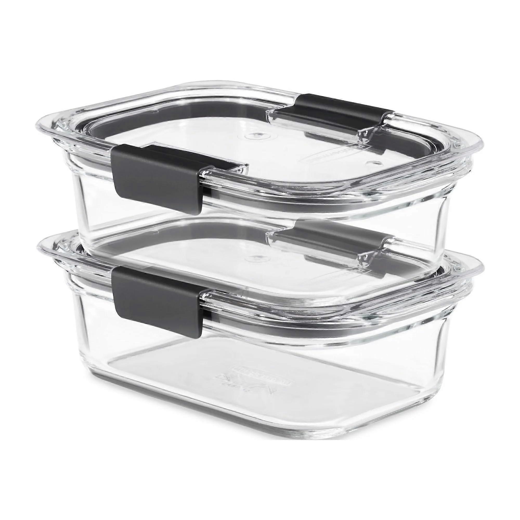 Glass Food Storage Containers with Lids 2 Pcs Set, 100% Airtight, Oven Safe, Leakproof, Stackable