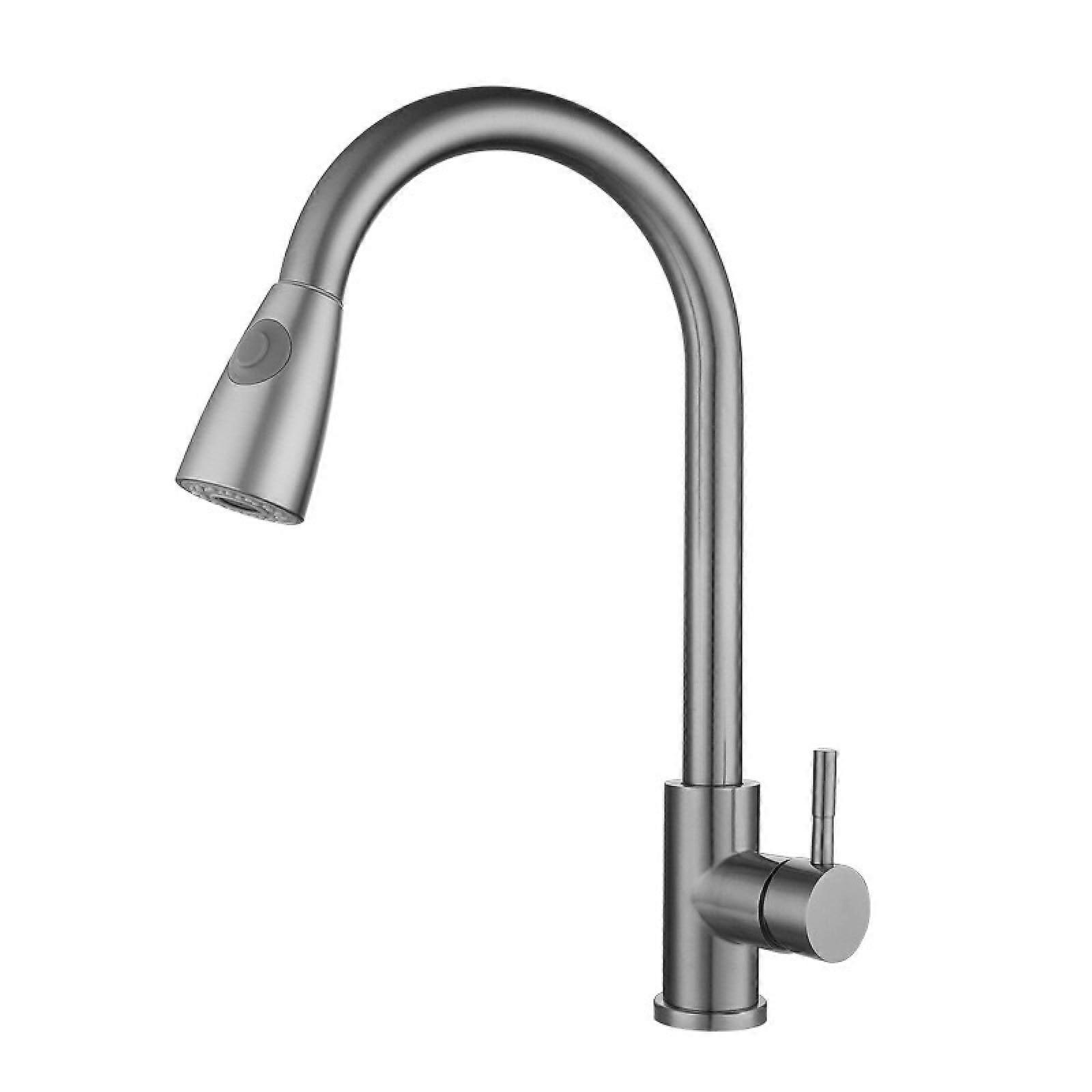 Brushed Black Kitchen Pull Down Faucet with PullOut Rotary Spout and SlowClose Water Control