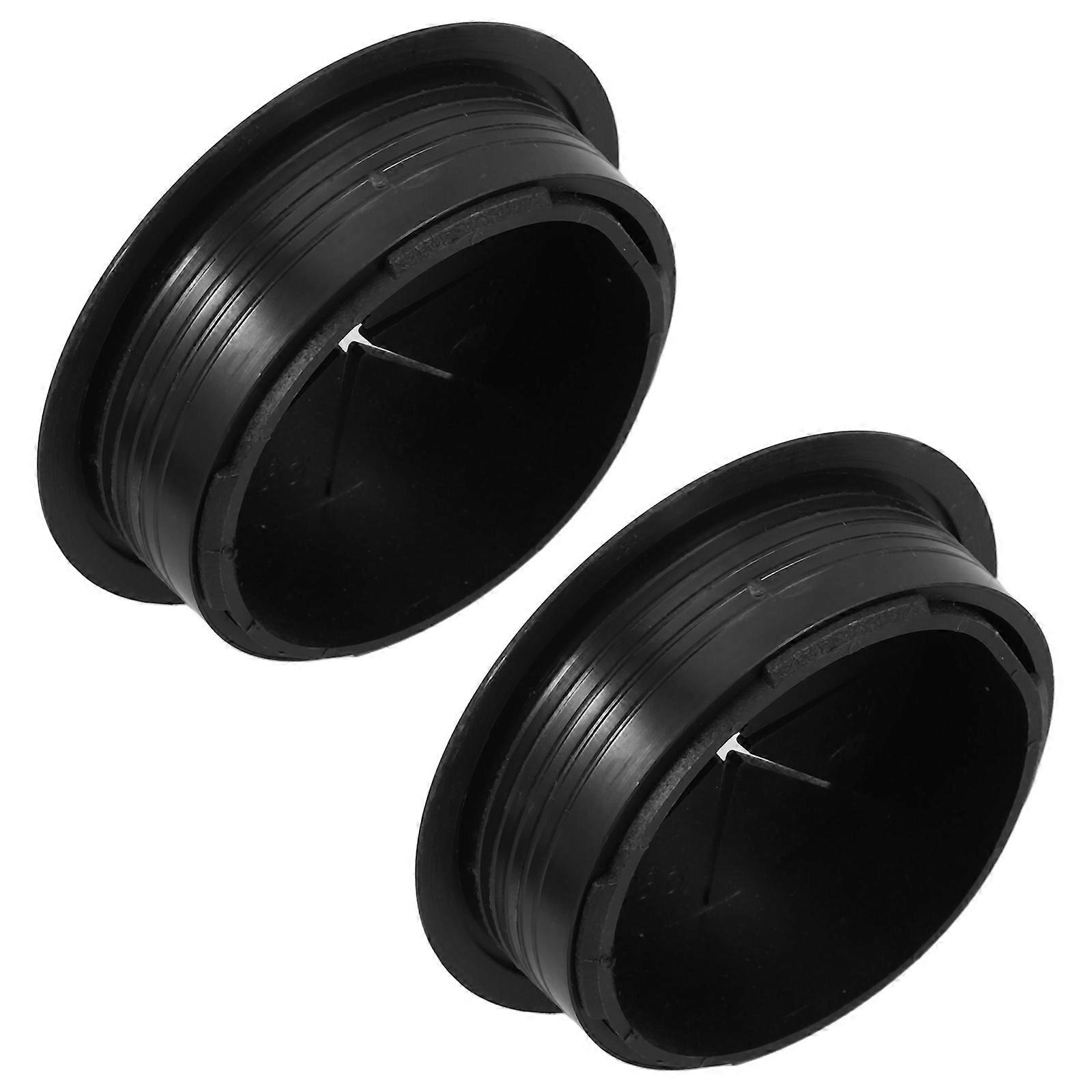 Black Cable Grommets for Desk Wire Cover 2Pcs Flexible Round Hole