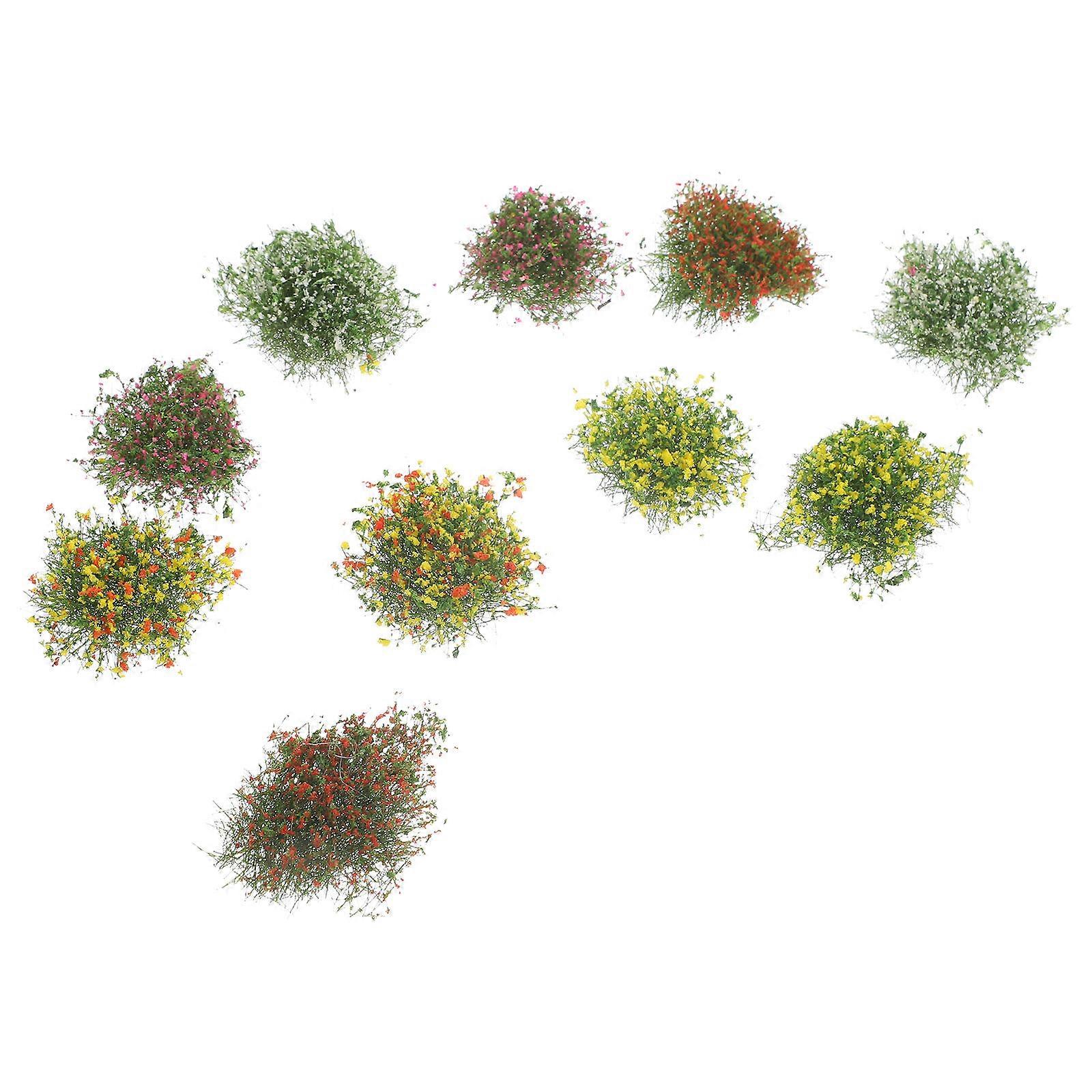 Simulation Flower Cluster Decorative Diy Landscape Model Enthusiasts Garden 10Pack