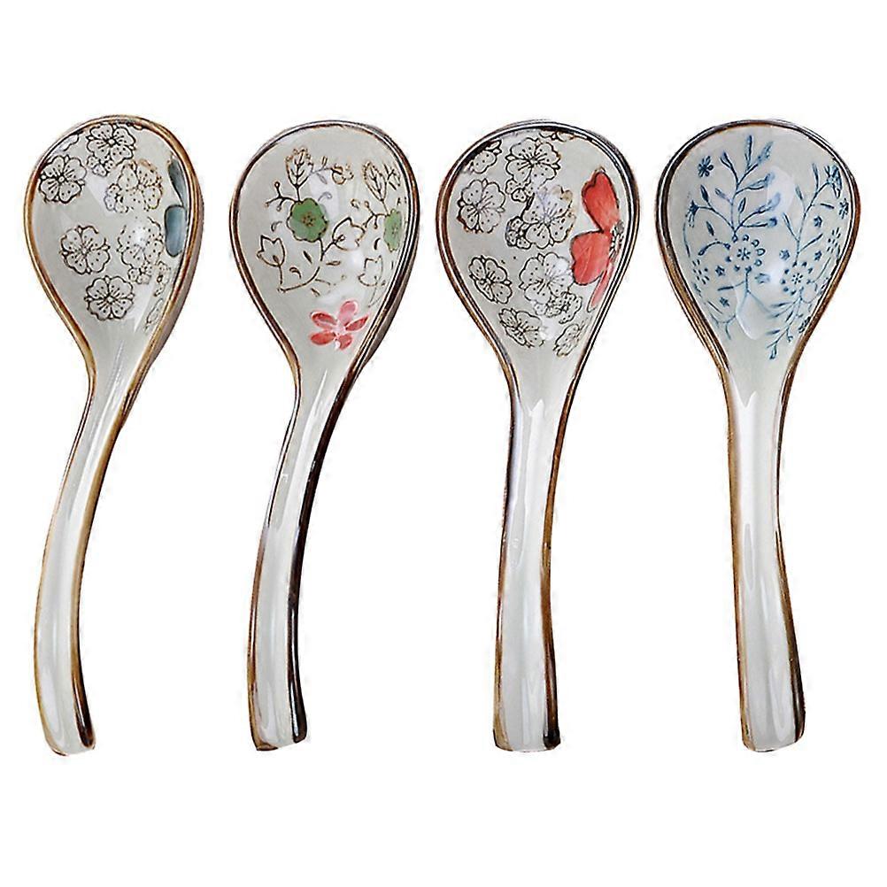 Serving Spoon Porridge Dessert Spoons Table Decorations Simple Design 4Pcs