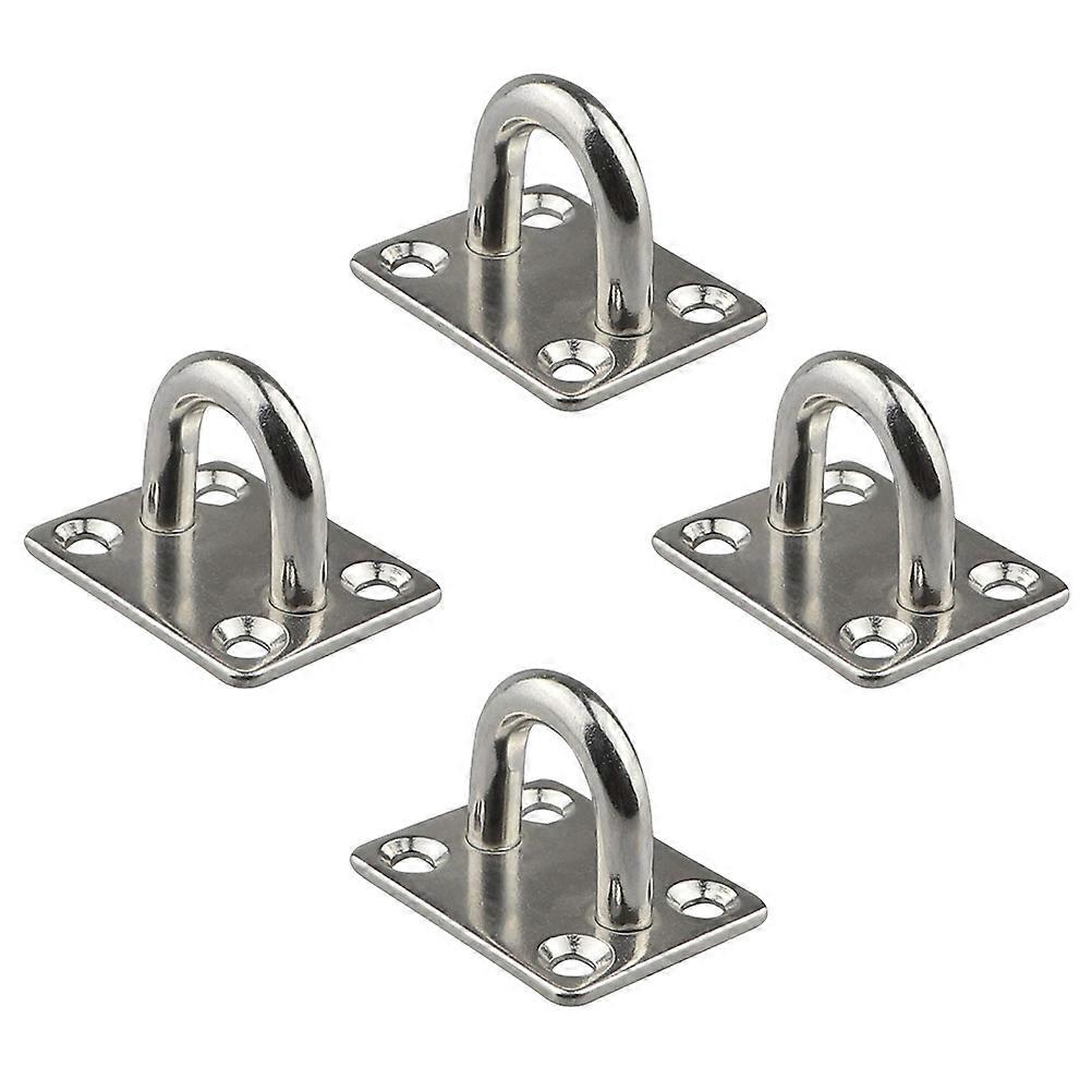 Silver Stainless Steel U-Shaped Ceiling Hooks for Home Use 4Pcs