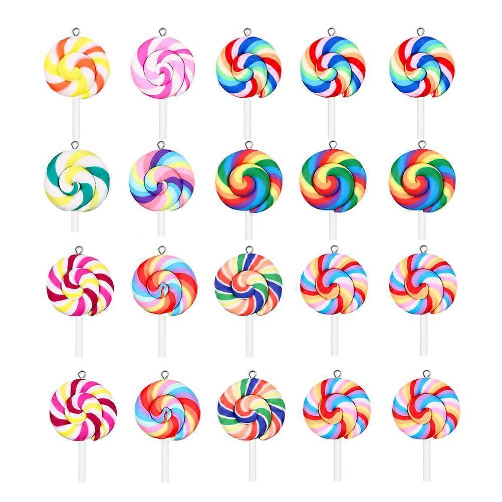 Assorted Color Lollipop Pendant Charms for DIY Projects 20Pcs