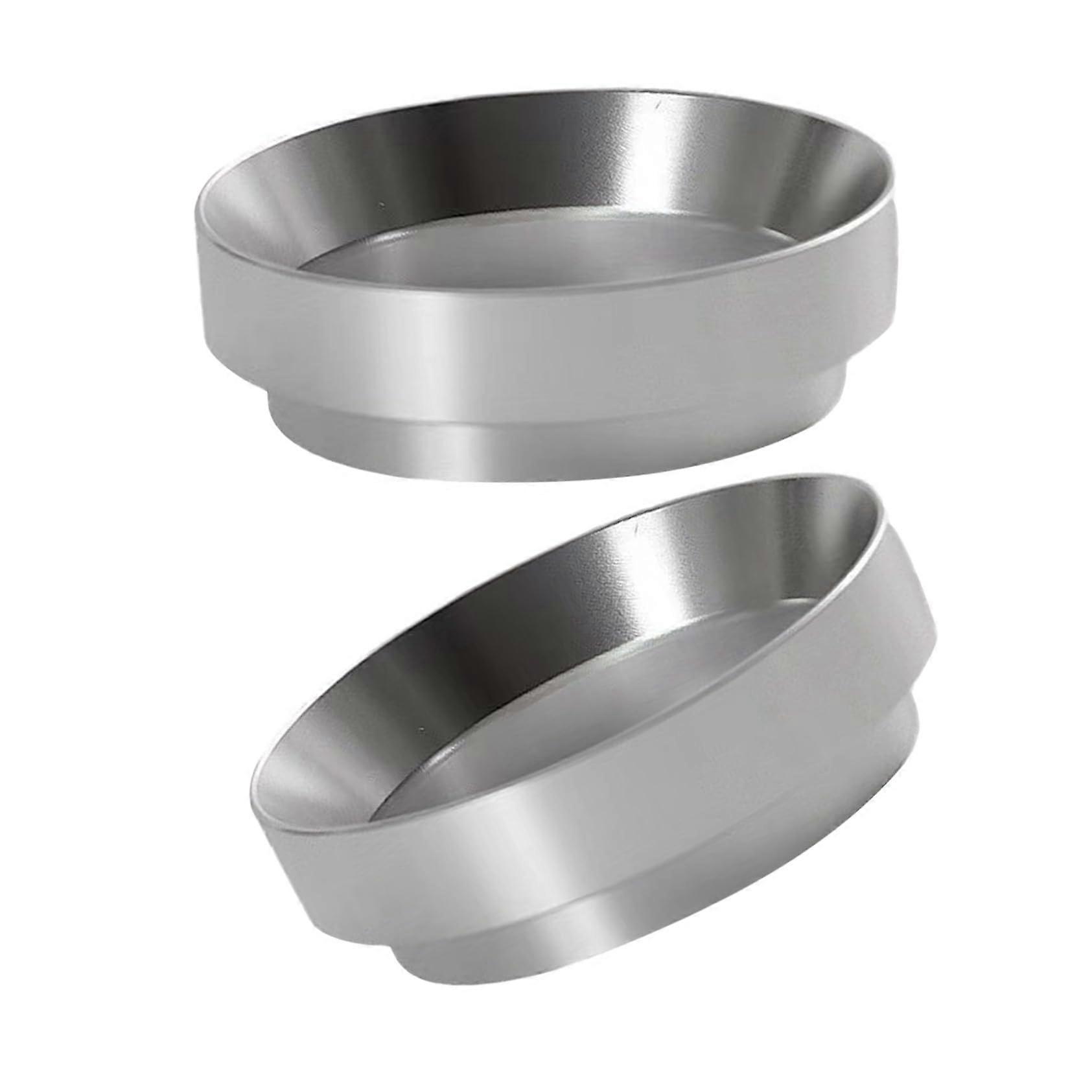 2pcs Precision Espresso Dosing Ring 58mm Aluminum Coffee Distribution Funnel Mess Prep Silver