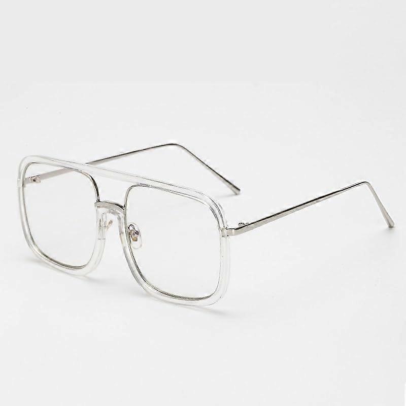 Oversized Blue Light Blocking Reading Glasses +300 Transparent Anti Eyestrain Computer Eyewear